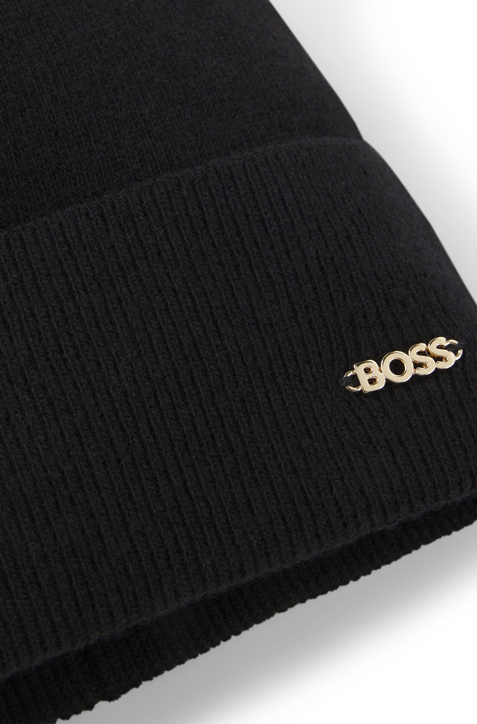 BOSS Strickmütze Laris Hat aus edlem Schurlwoll-Kaschmir-Mix, unisex – Bild 4 von 5