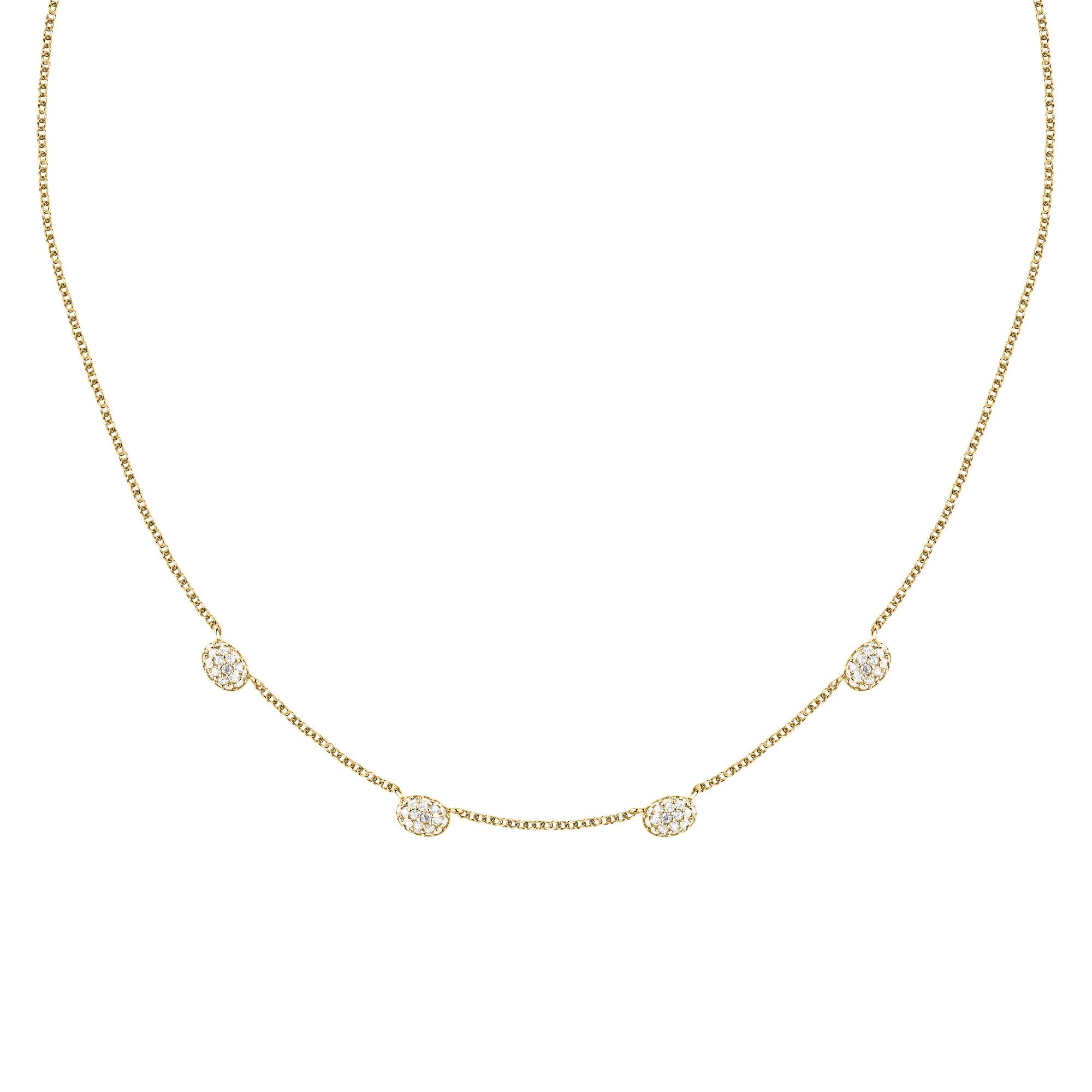MORELLATO Kette ohne Anhänger Pavé Halskette SAZB02 925 Silber vergoldet Zirkonia 40+5 cm Damen