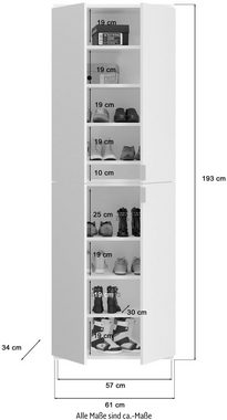 INOSIGN Garderoben-Set Trondheim, (Set, 4-St), Diele, Flur, Schranksystem, Garderobenmöbel, Set, Kombination