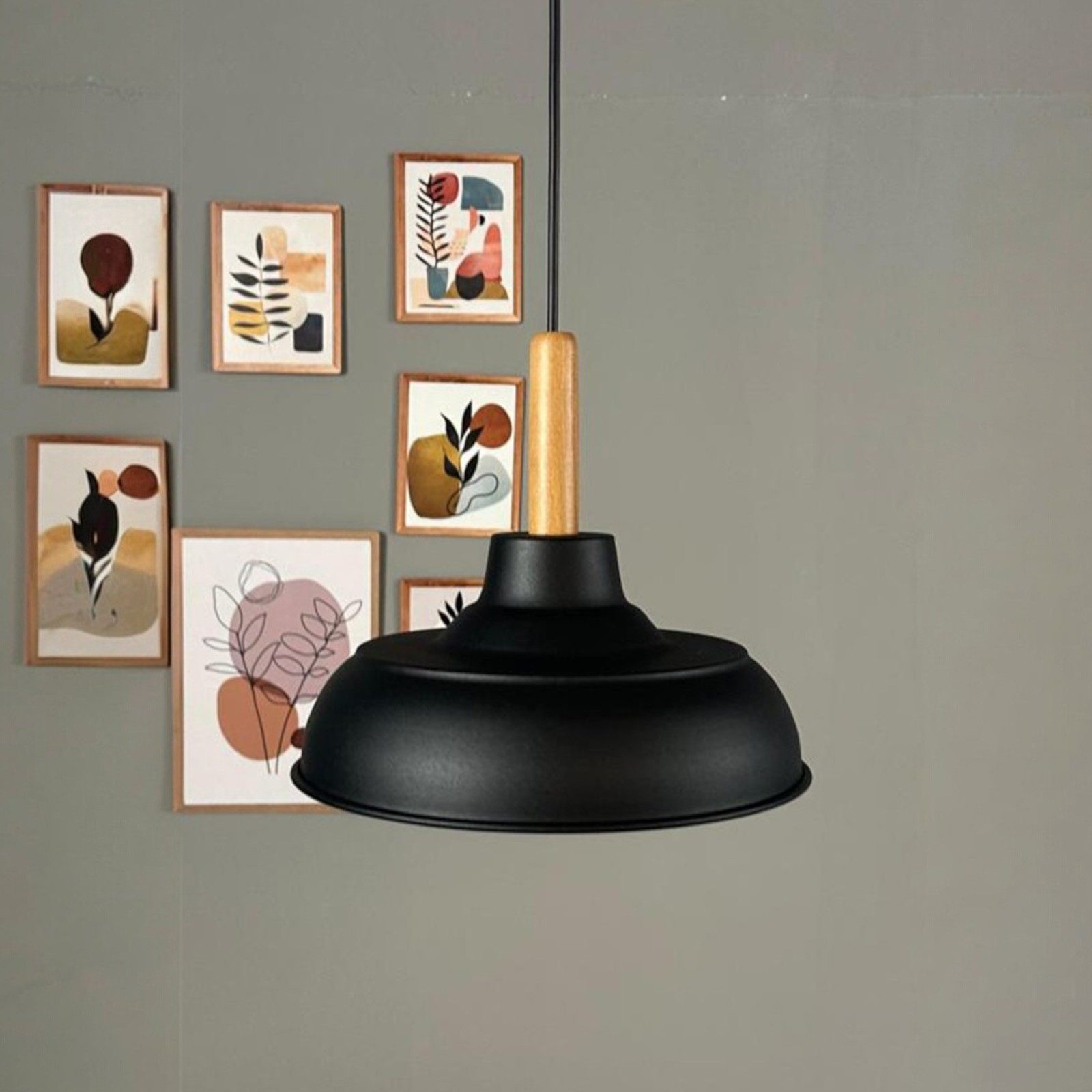 Bamyum Pendelleuchte Veluna Holz Metall Moderne Pendelleuchte, ohne Leuchtmittel