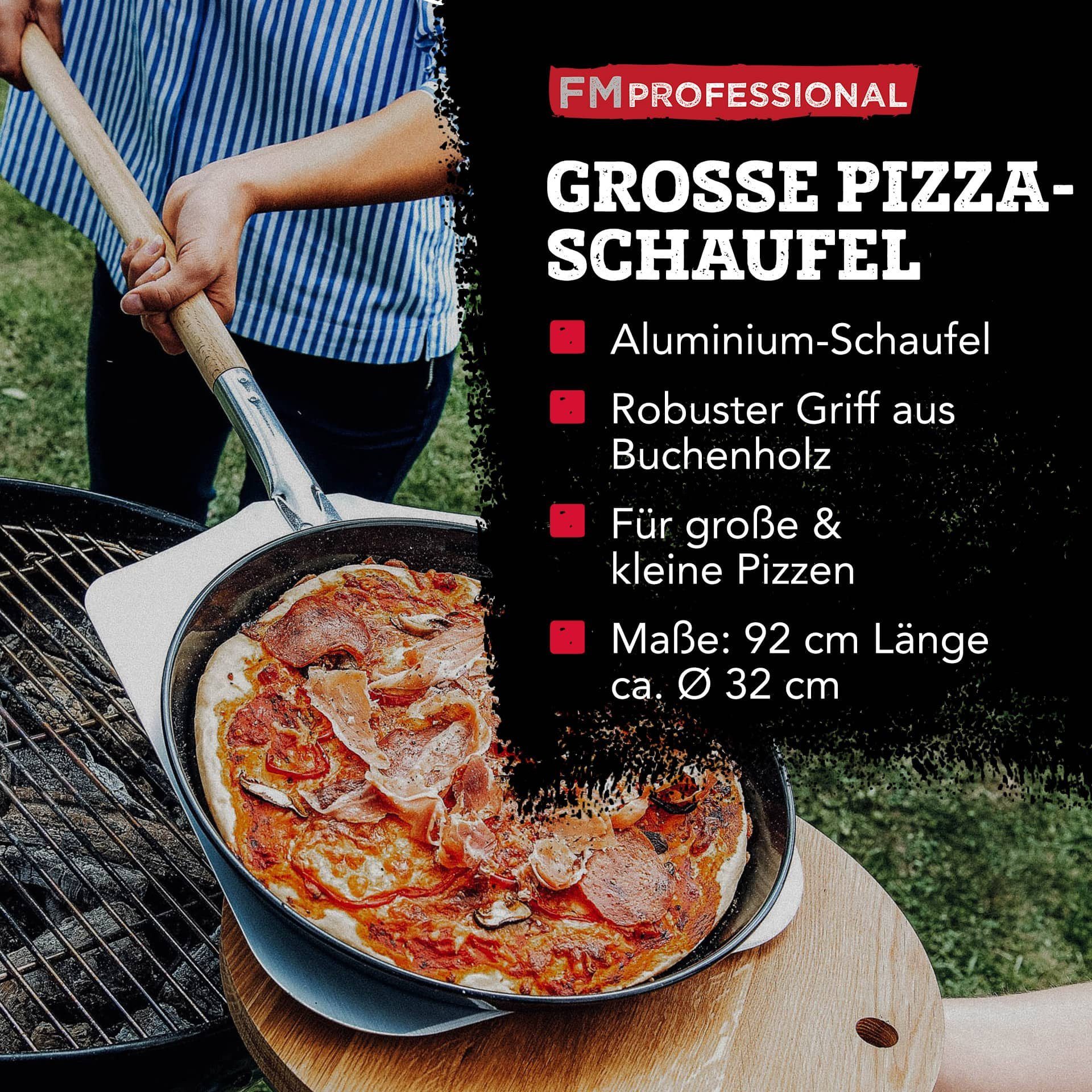 FMprofessional Pizzaschieber Hochwertige Pizzaschaufel, Pizzaheber, Ofenschieber