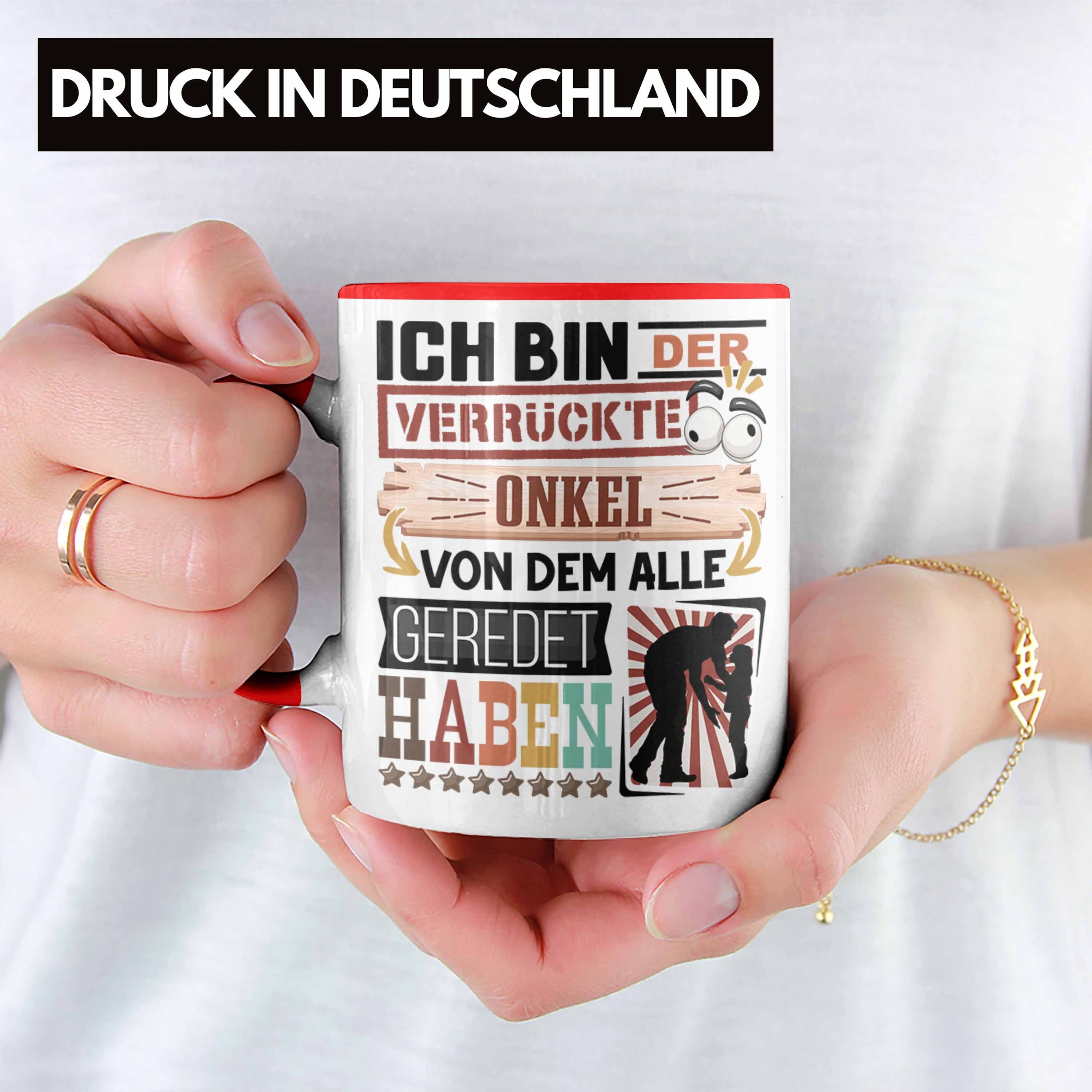 Onkel Lustig für Tasse Trendation Onkel Geschenkidee Spruch Tasse Rot I Geburtstag Geschenk