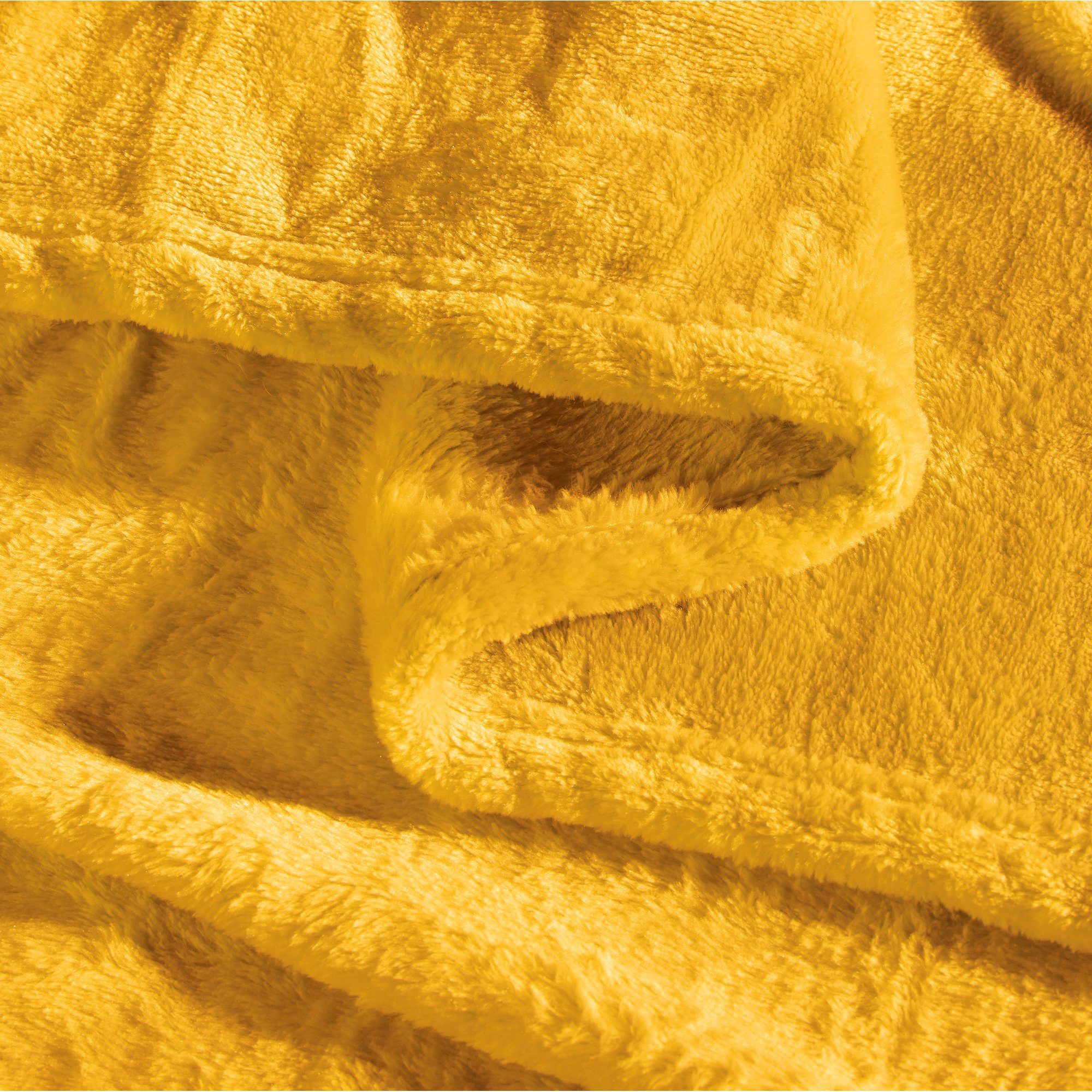 "Amarillo", gelb Fleece 10er-Pack Fleece Wohndecke Wohndecke Uni REDBEST,