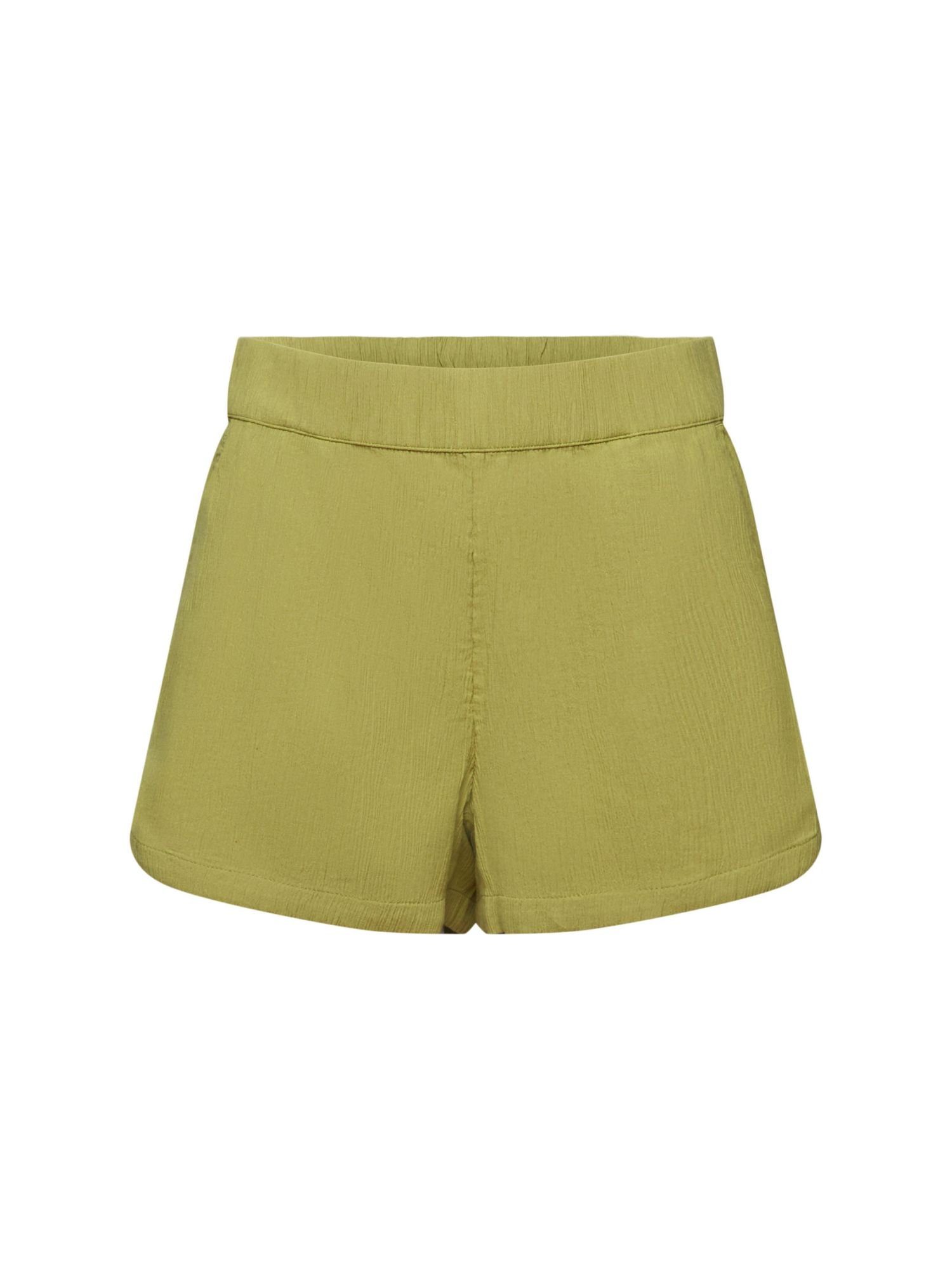 by GREEN Crinkle-Baumwolle Shorts edc aus (1-tlg) Esprit Pull-on-Shorts PISTACHIO