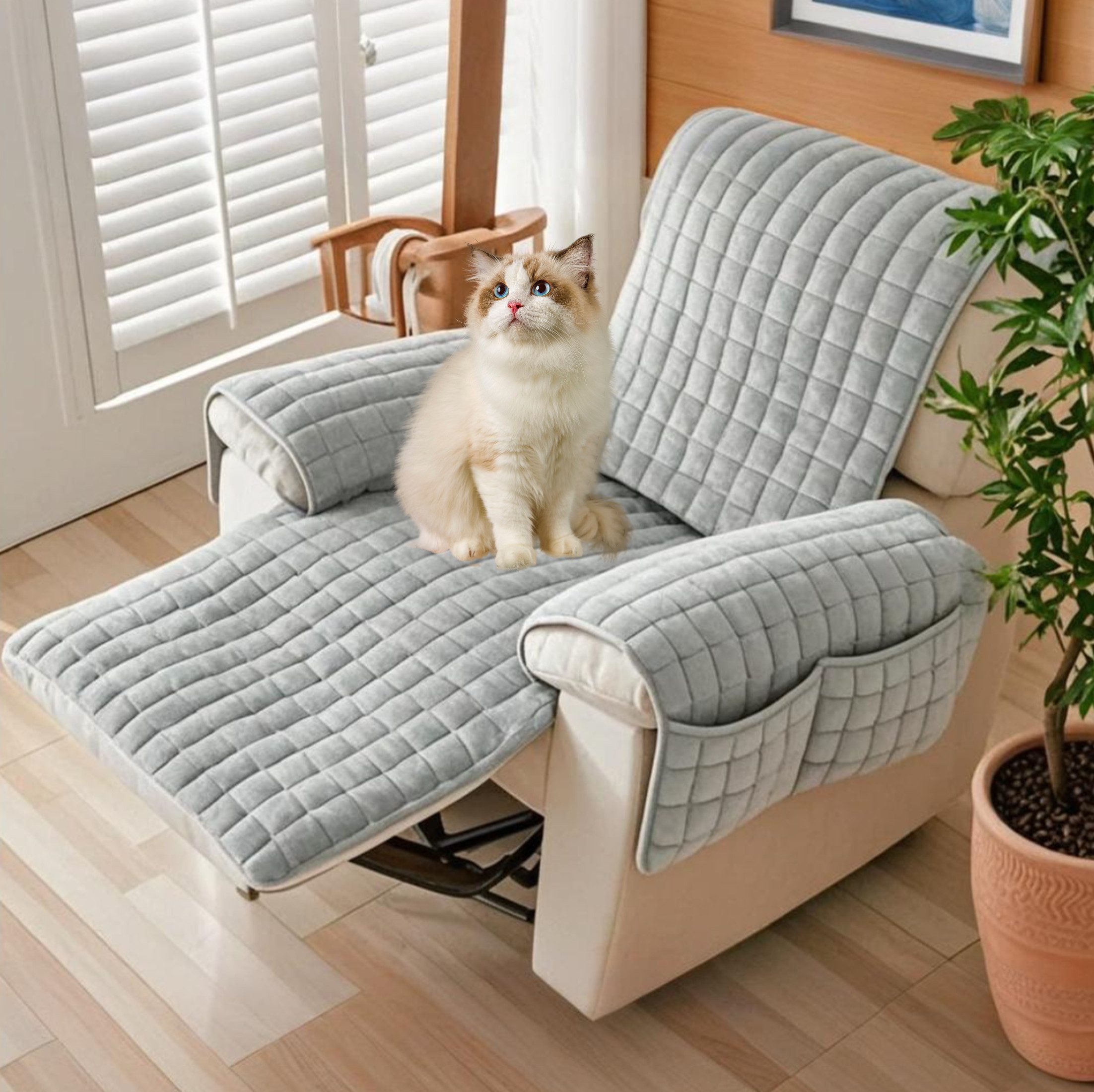 Sesselschoner Sofa Armlehnenbezüge aus Flanell, Sesselschonbezug, 53*190cm