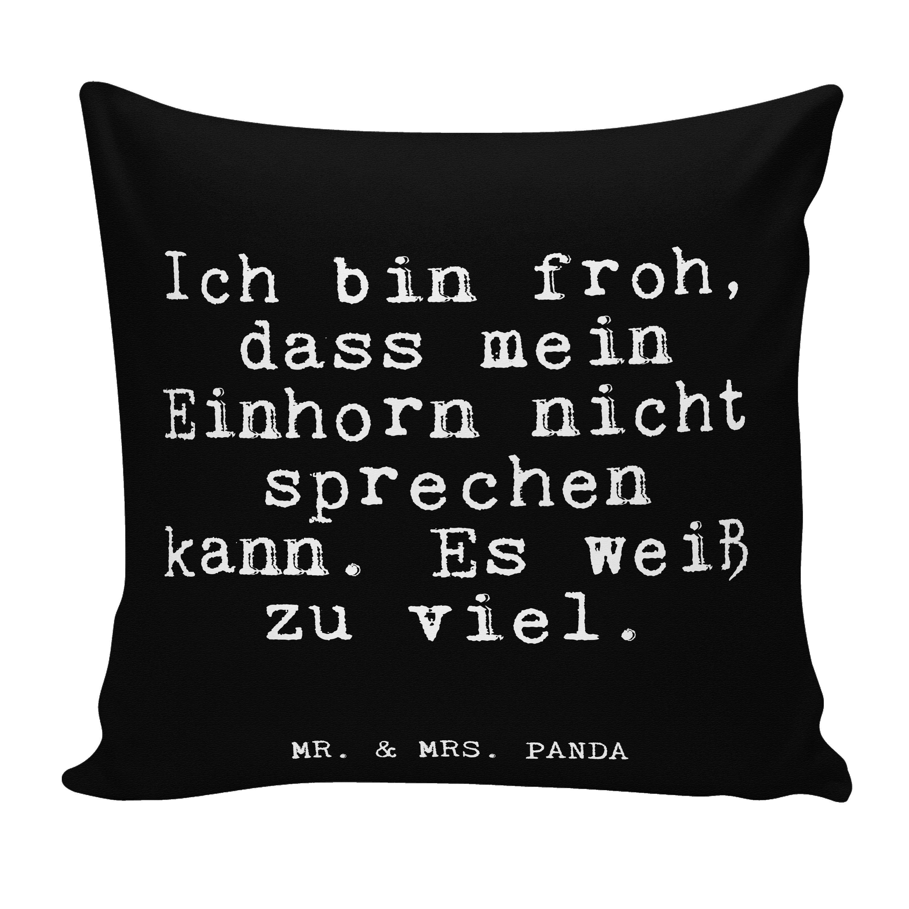 Mr. & Mrs. Panda - Schwarz Dekokissen Sprüche, Kissenhü Geschenk, - froh, dass... Ich bin Spruch