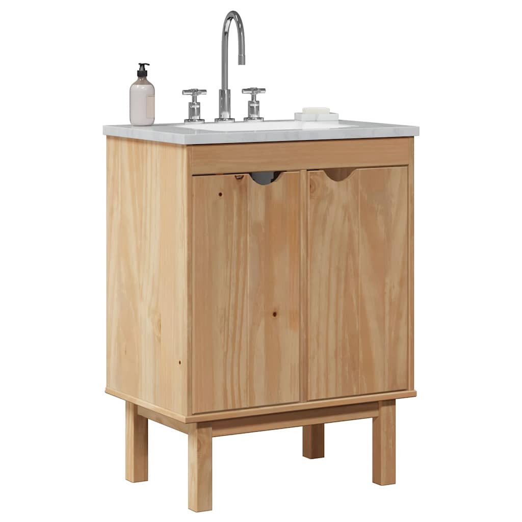 vidaXL Badezimmerspiegelschrank Waschbeckenschrank OTTA 59x40x80 cm Massivholz Kiefer