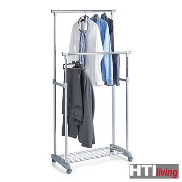 HTI-Living Kleiderständer Rollkleiderständer, 2-stufig Metall, Kunststoff