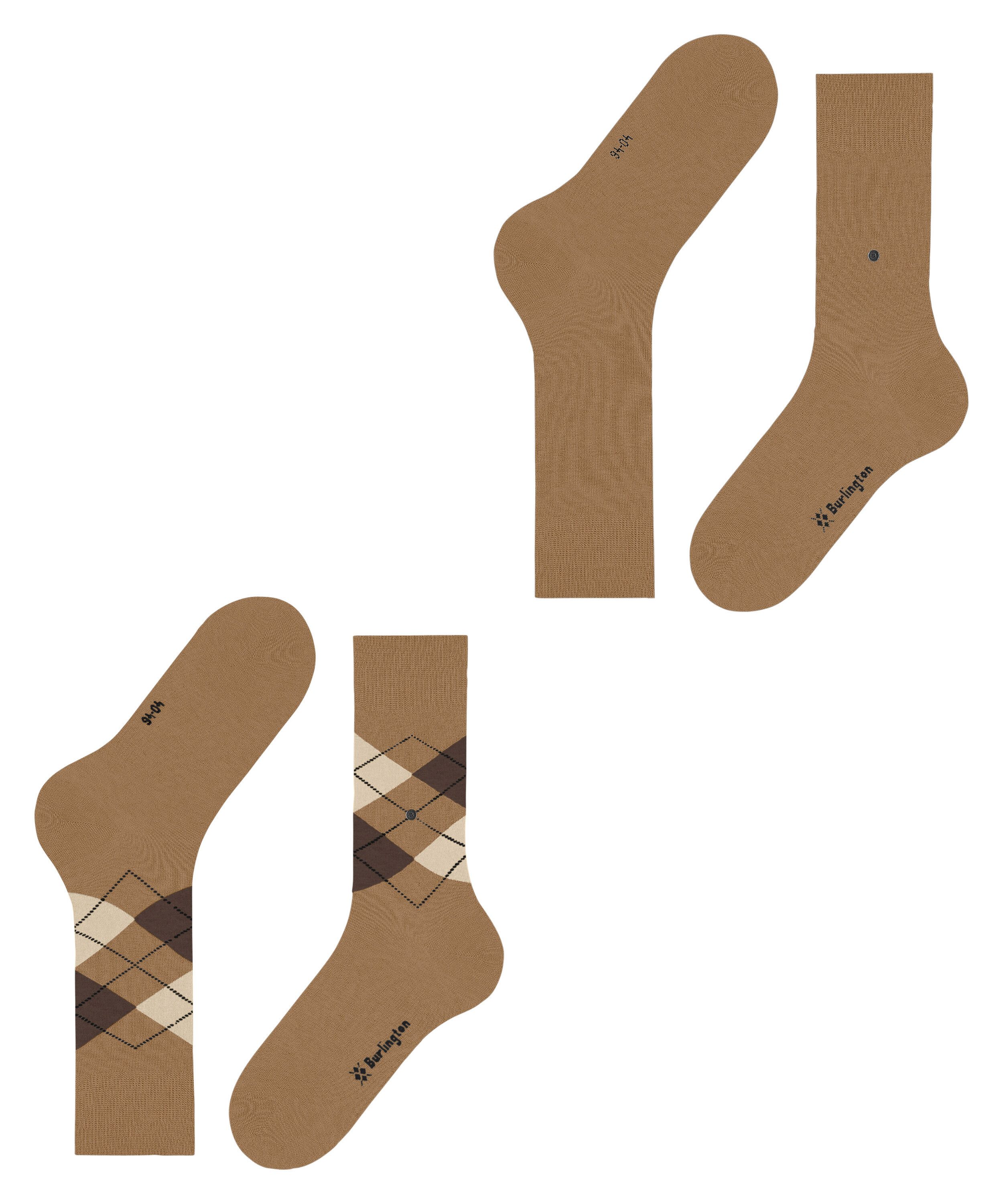 Burlington Socken Everyday Argyle Mix (2 Paar) atmungsaktiv, Einheitsgröße 40-46, Argyle-Muster – Bild 5 von 5