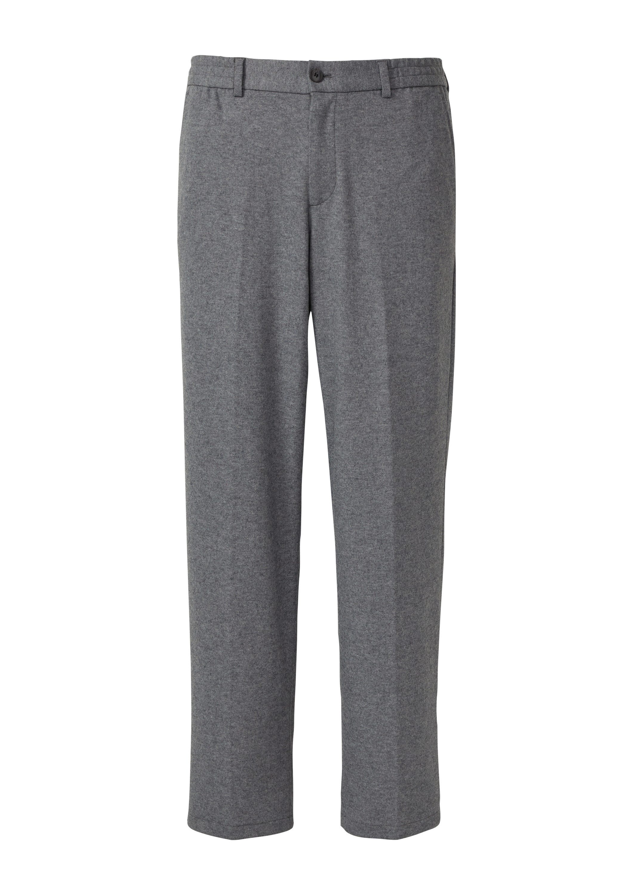 s.Oliver Chinos Anzughose Wide-Leg-Hose aus meliertem Jersey mit Wolle