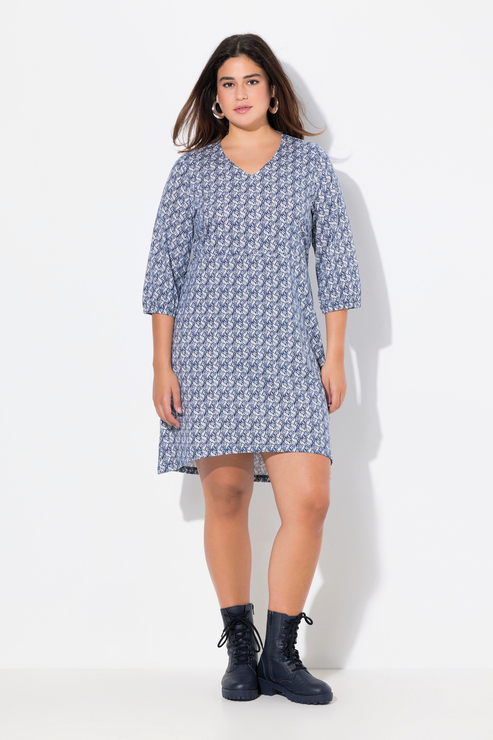 Ulla Popken Jerseykleid Jerseykleid A-Linie Quernaht günstig online kaufen