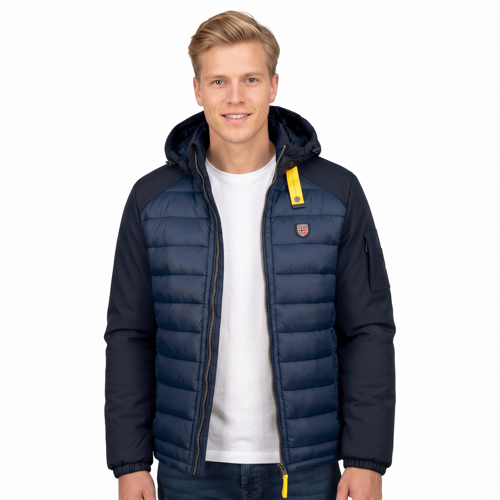 Geographical Norway Steppjacke Hochwertige Outdoorjacke Parka Hochwertige Outdoorjacke Parka mit Kapuze