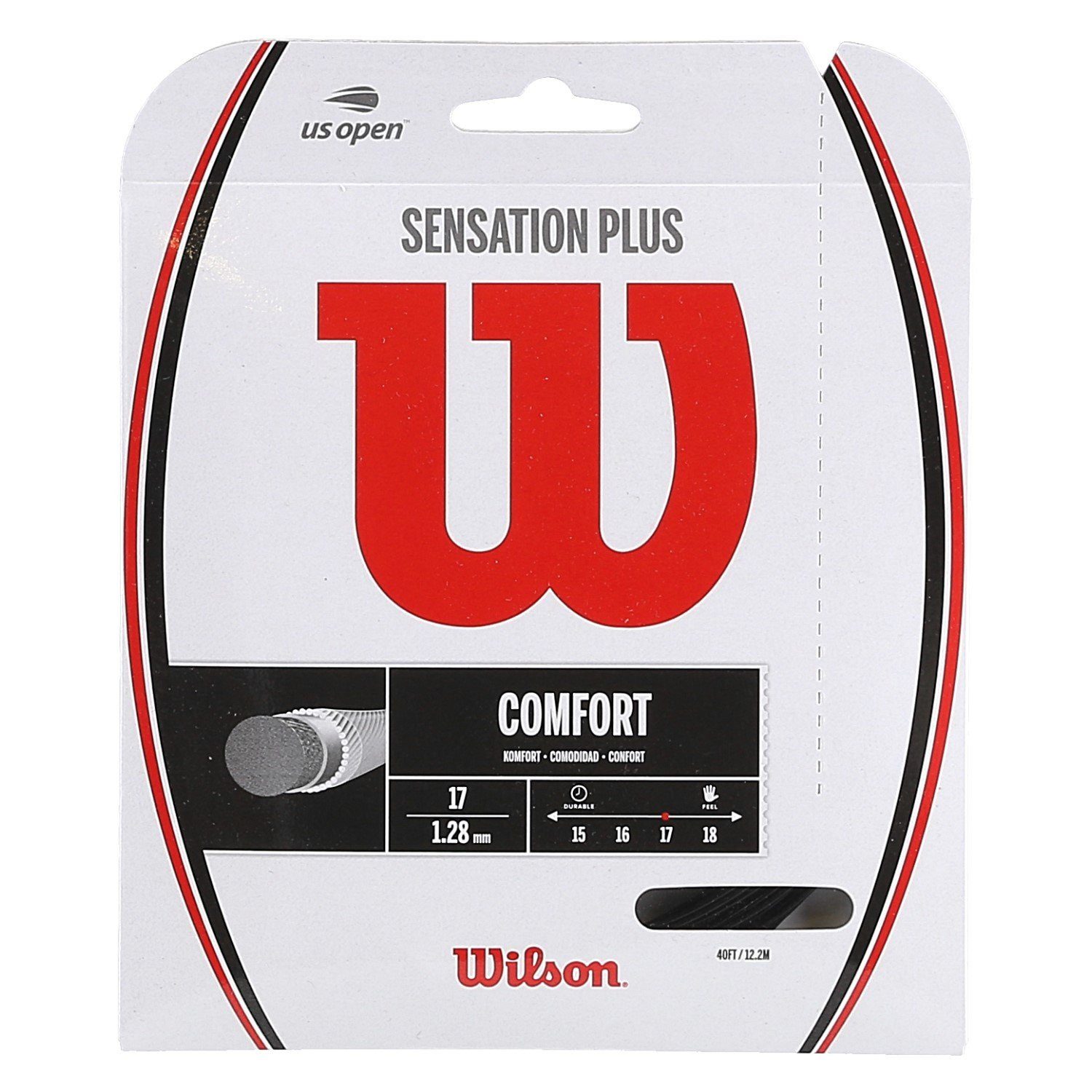 Tennissaite Sensation Plus (Komfort+Kontrolle) schwarz 12m Set