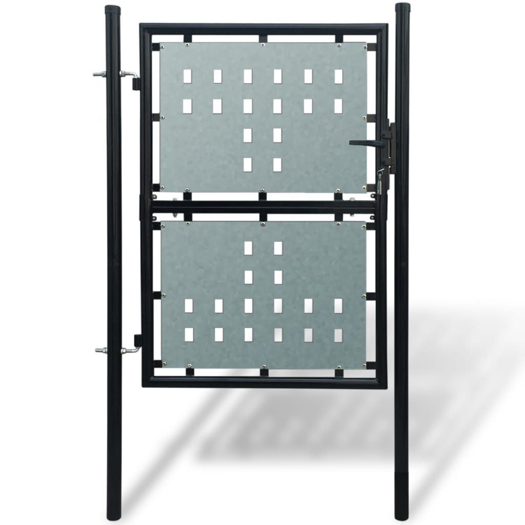 vidaXL Gartentor Zauntor (Einzeltor) Schwarz 100x250 cm