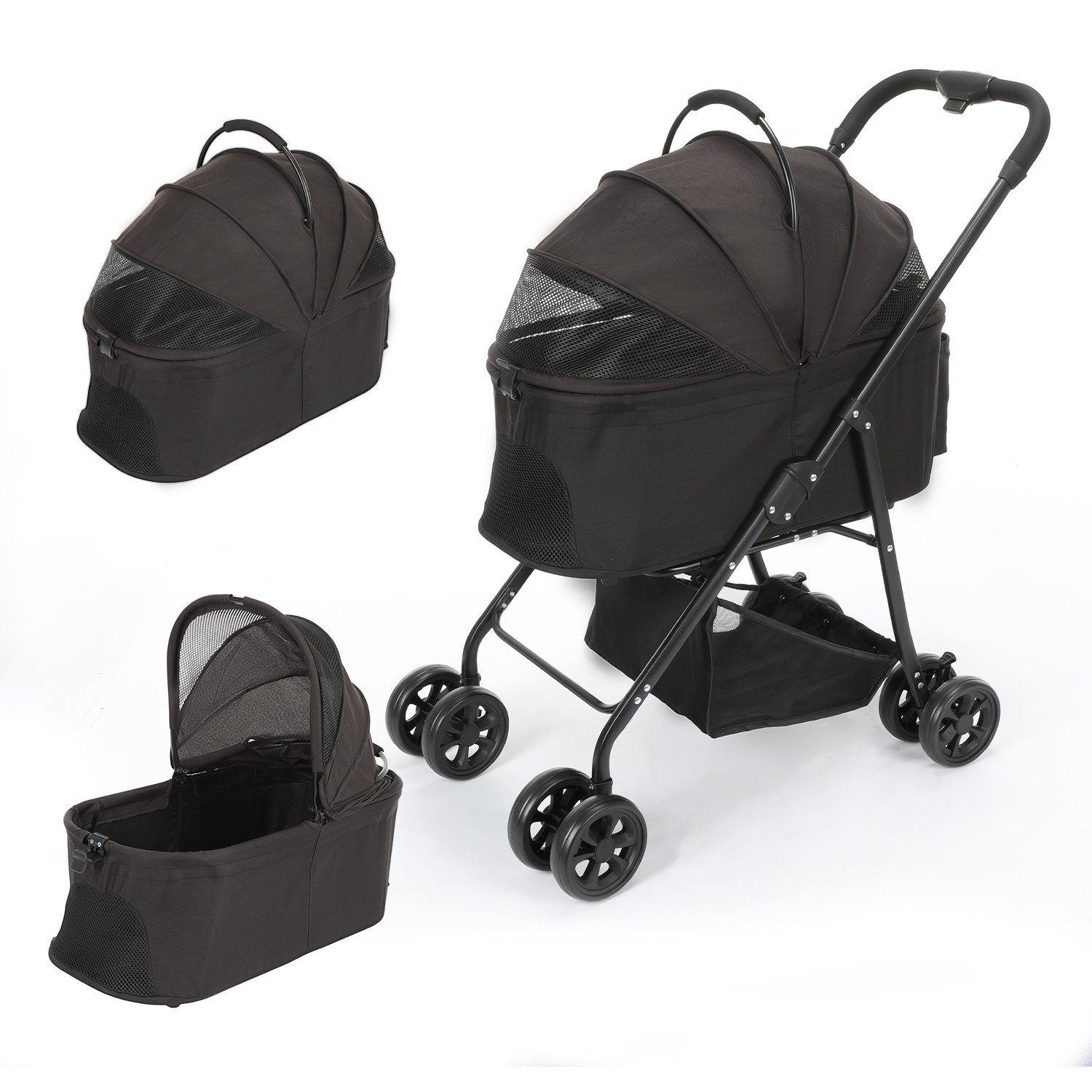 WILGOON Hundebuggy Hundewagen Katzenwagen mit Aufbewahrungskorb, günstig online kaufen
