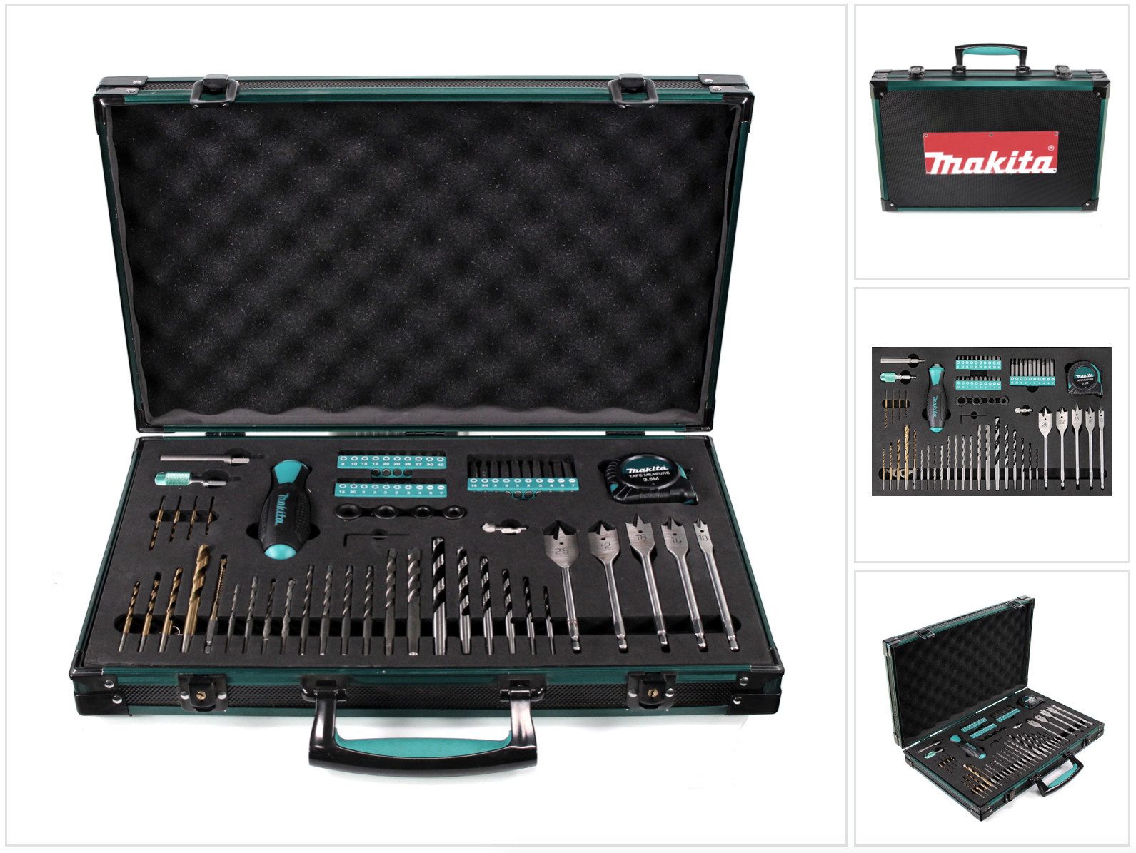 Makita Fräsbohrer P-90261 Pro XL - Großes 70-teiliges Bit, Bohrer und Zubehör Set