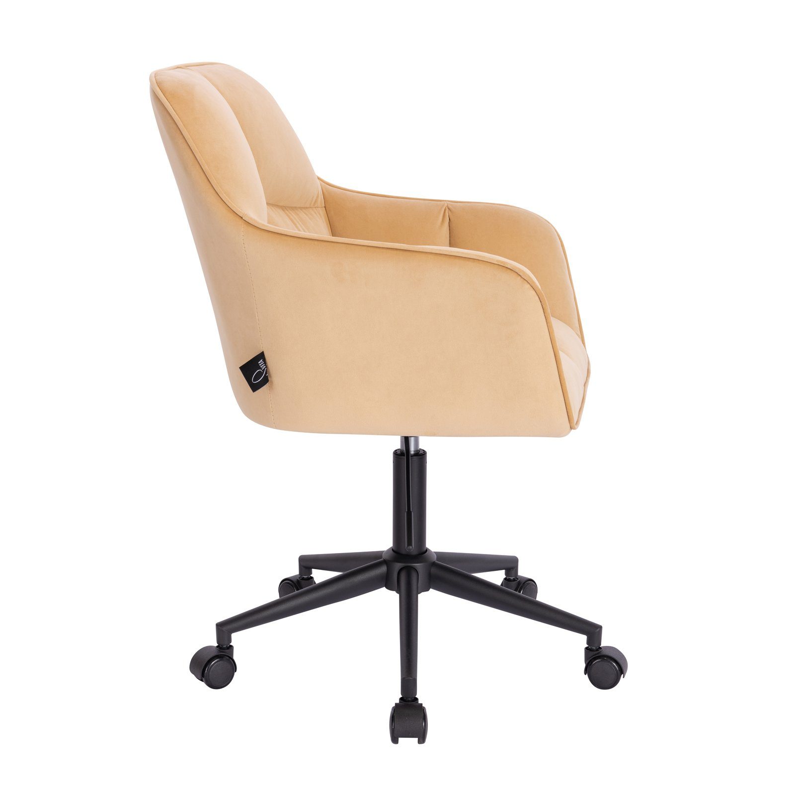 SVITA Schreibtischstuhl JERRY (1 St), höhenverstellbarer Drehsessel, gepolstert, Samt, Beige – Bild 4 von 5