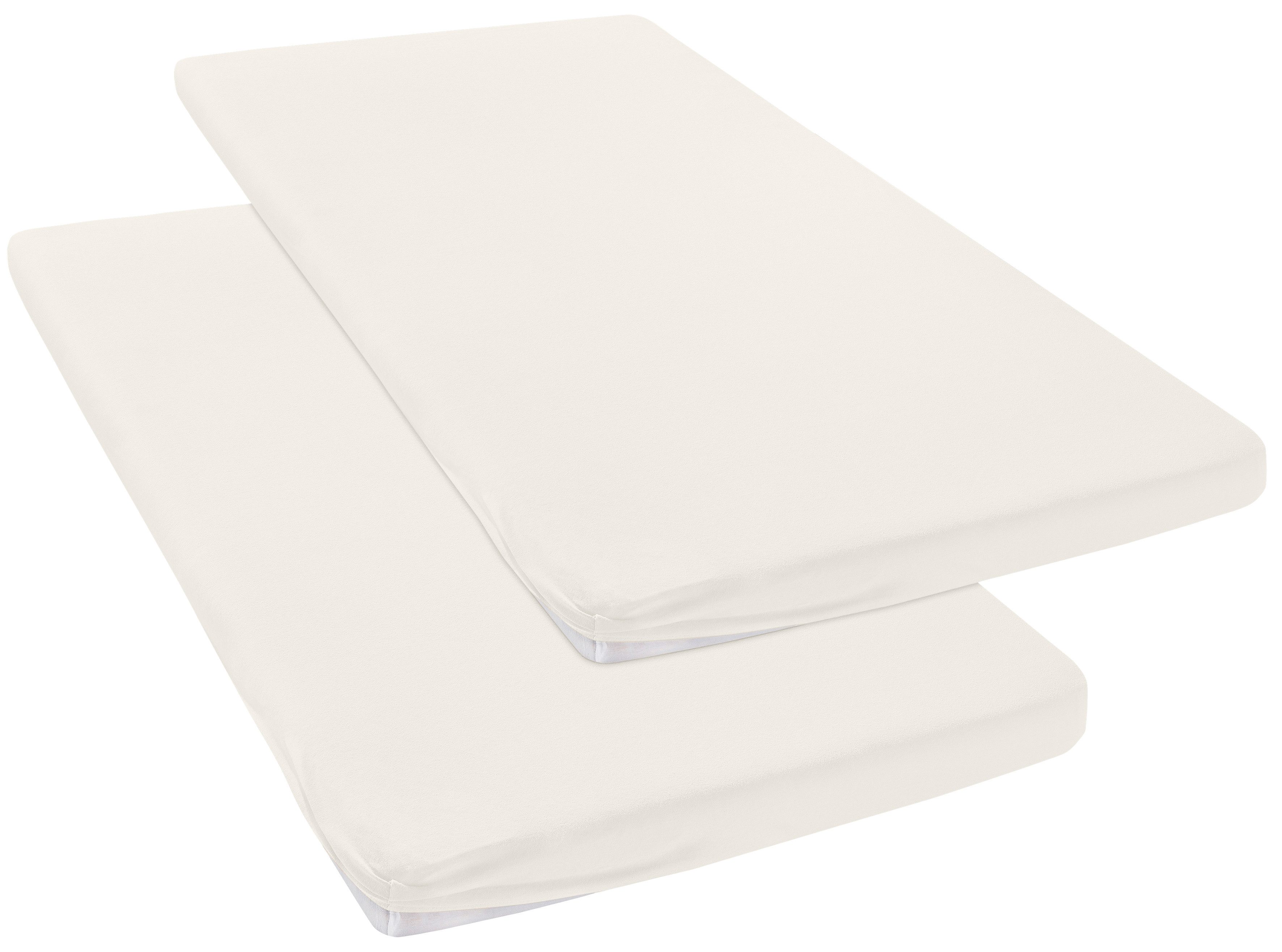 OTTO home Spannbettlaken Physalis Topper Comfort, in Gr. 90x200, 140x200 oder 180x200 cm, Jersey, Gummizug: rundum, (2 Stück), Baumwolle, Matratzen bis 10 cm Höhe, Bettlaken, Spannbetttuch, Laken