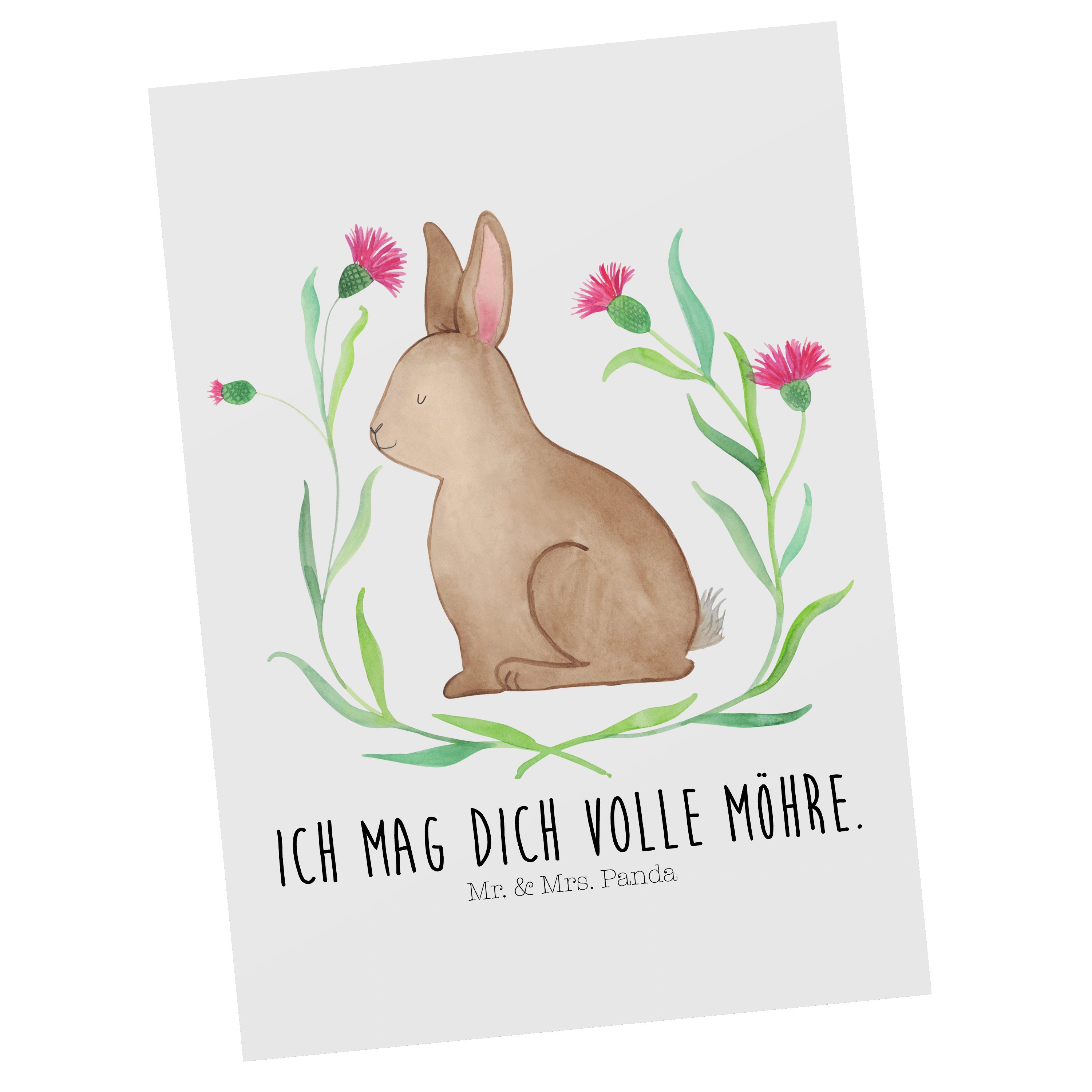 Geschenk, sitzend Mr. Mrs. Geburtstagskarte, Liebe, Geschenkkart - - Weiß & Hase Panda Postkarte