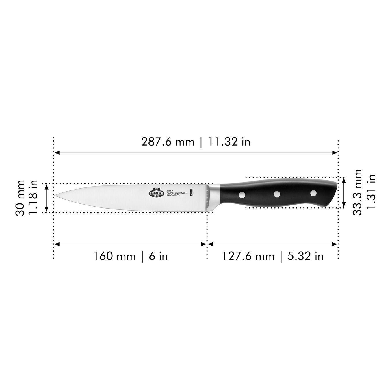 BALLARINI Fleischmesser BALLARINI Brenta Fleischmesser Küchenmesser Kochmesser 16 cm
