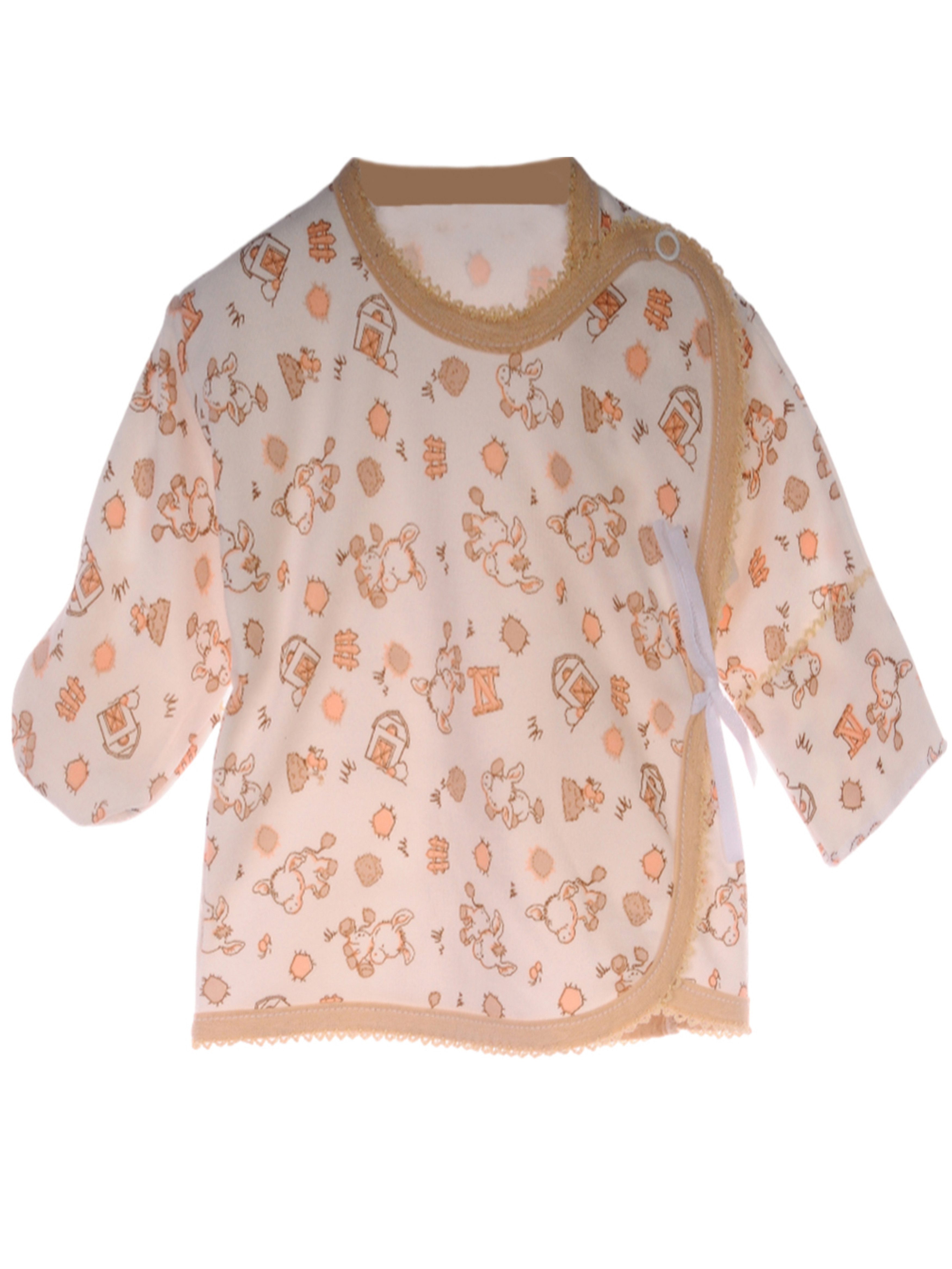 La Bortini Wickelshirt Baby Shirt Wickelhemdchen gemustert T-Shirt langarm neutral