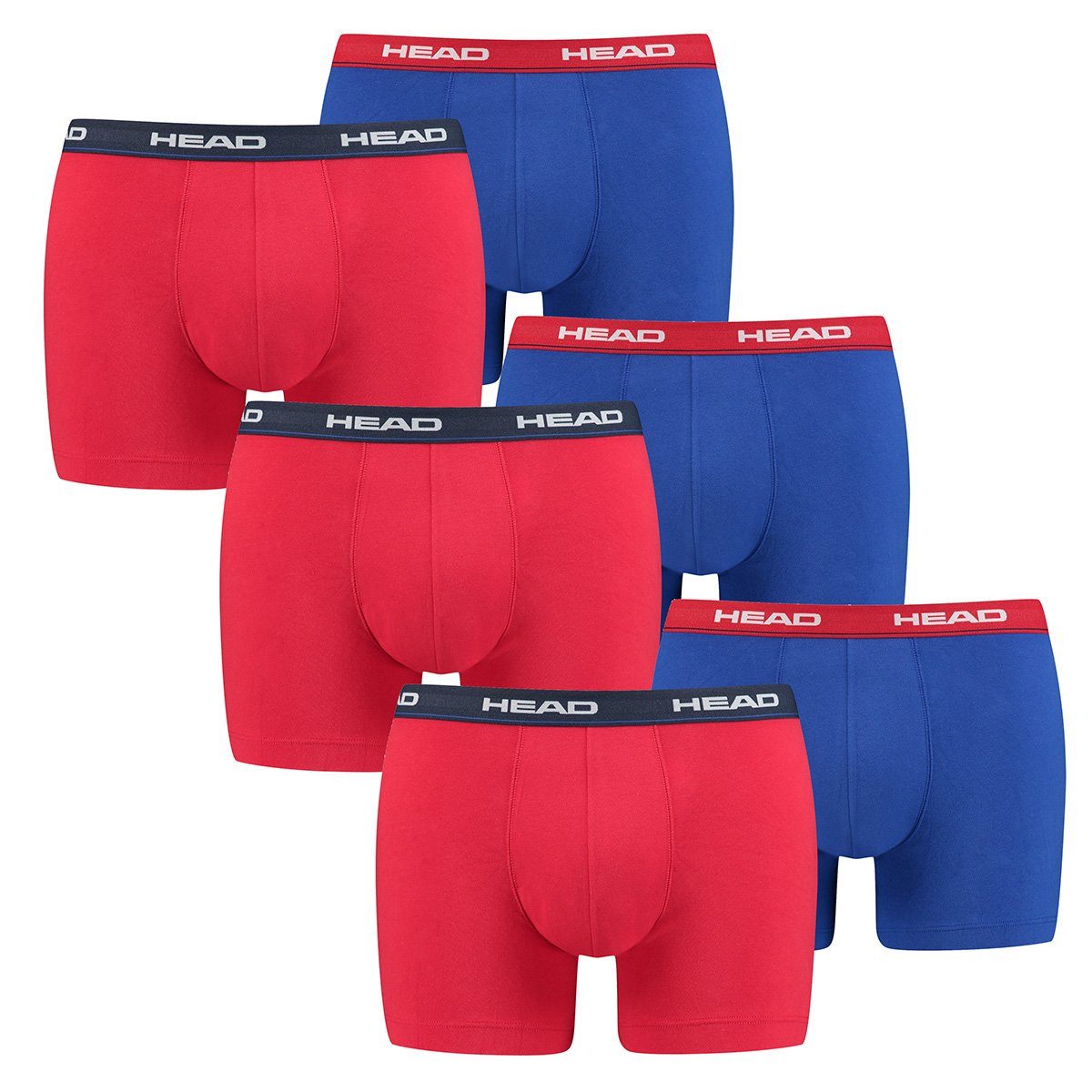 Head Boxershorts Basic Boxer 6P 6er-Pack) (Spar-Pack, 6-St., White/Blue/Red