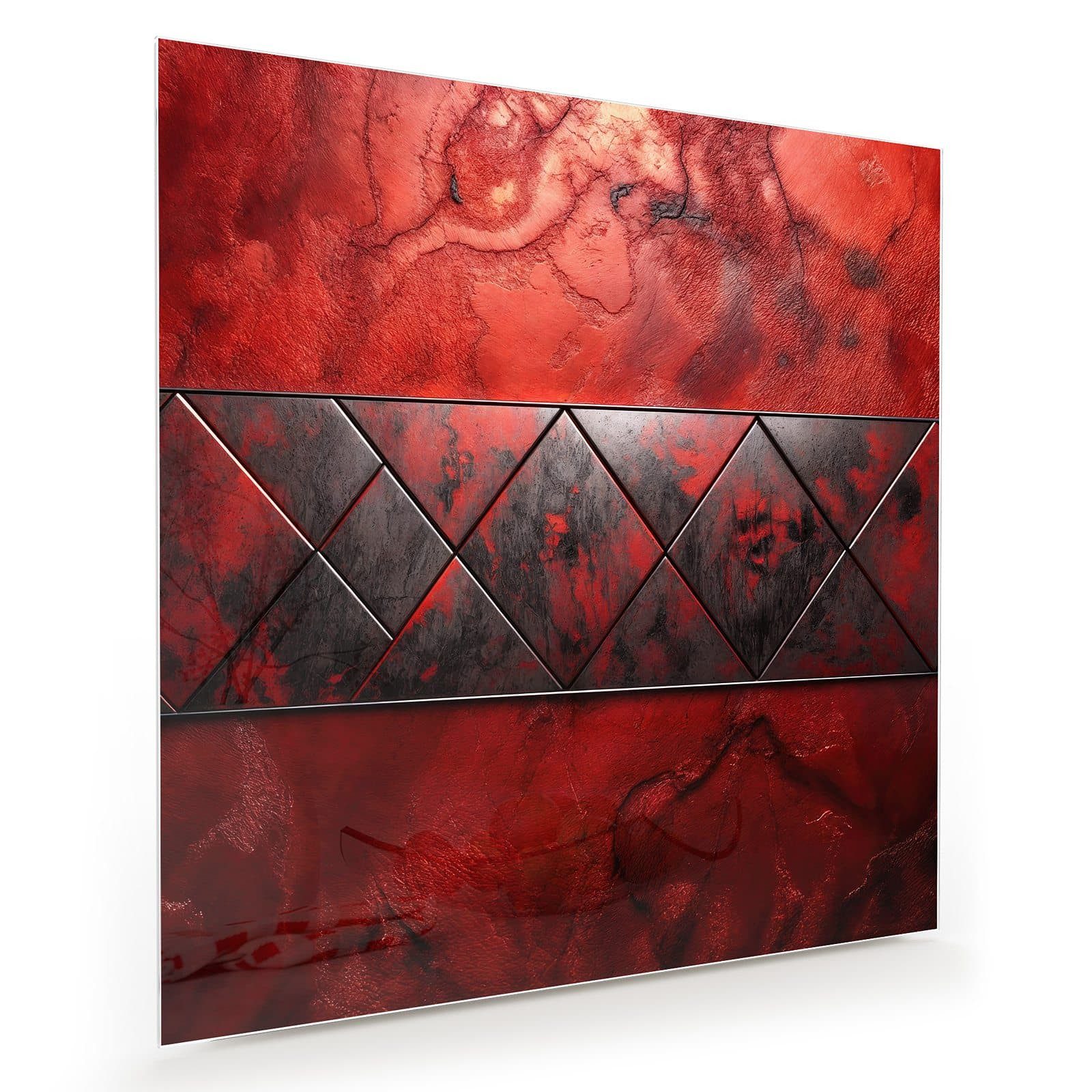 Primedeco Glasbild Wandbild Quadratisch Dunkle Muster Wand mit Aufhängung, Muster (21 verschiedene Größen, 1 St), Elegante Aufhängung