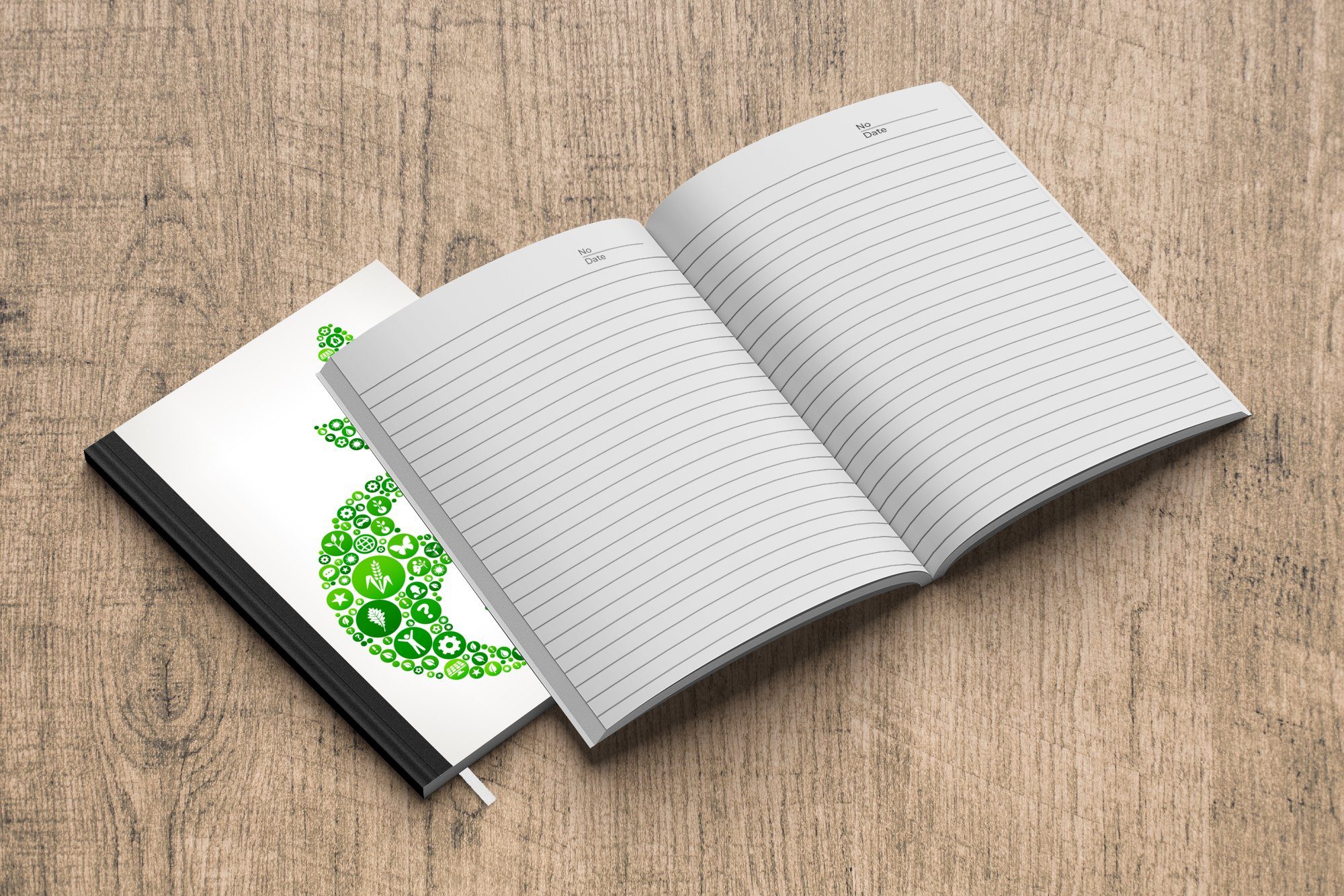 Seiten, MuchoWow Logos Merkzettel, Journal, 98 Eine Notizheft, und Notizbuch A5, des einer Illustration Haushaltsbuch Yang Pflanze, Yin Tagebuch, mit