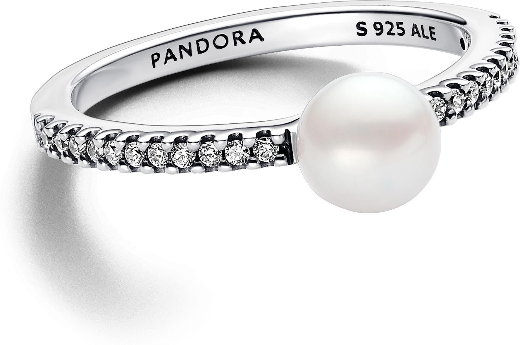 Pandora Fingerring Pandora Behandelte Süßwasserzuchtperle & Pavé Ring 19315 günstig online kaufen