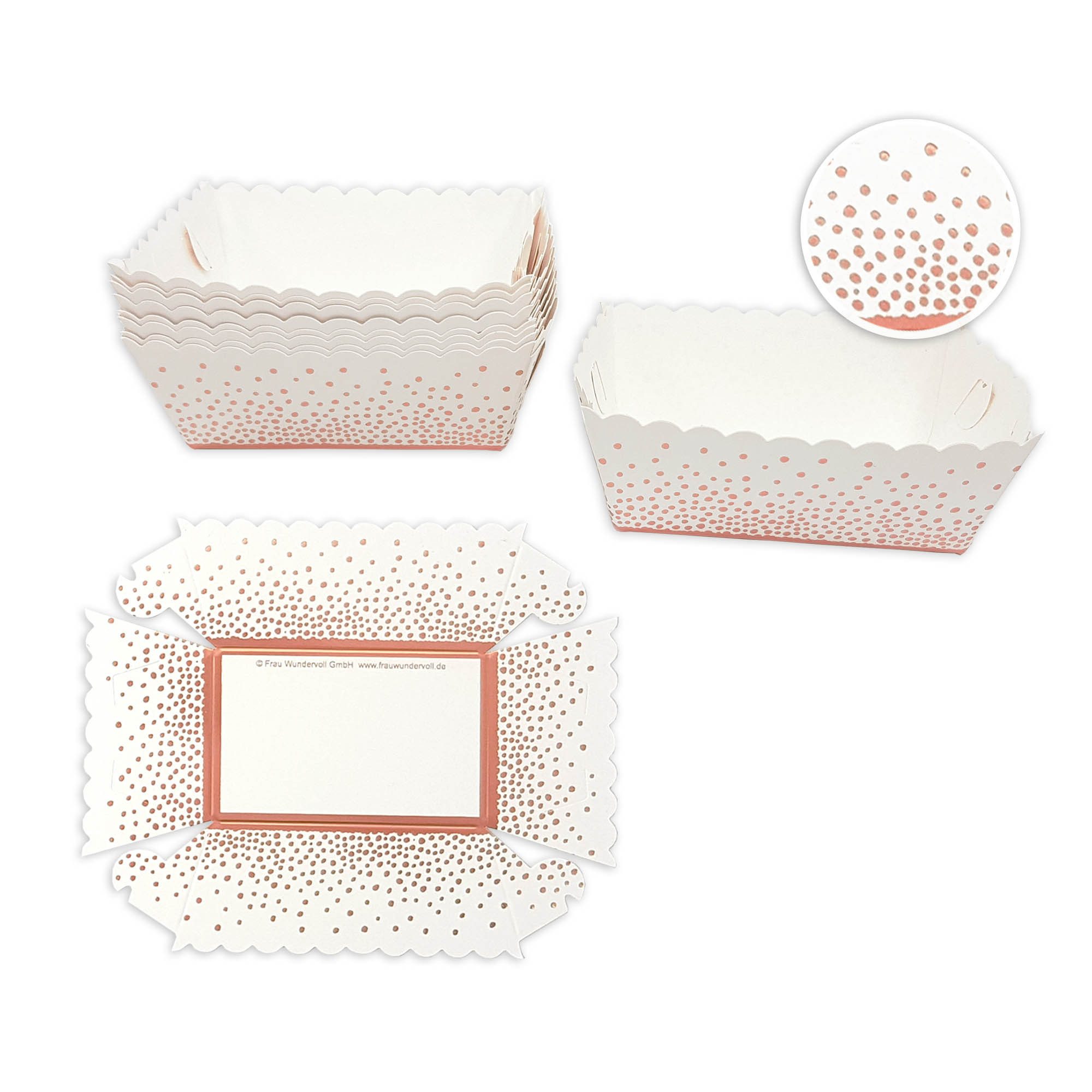Frau WUNDERVoll Muffinform Kuchen Форми для випічки 48 Stück, rosegold Punkte (flach), (48-tlg)