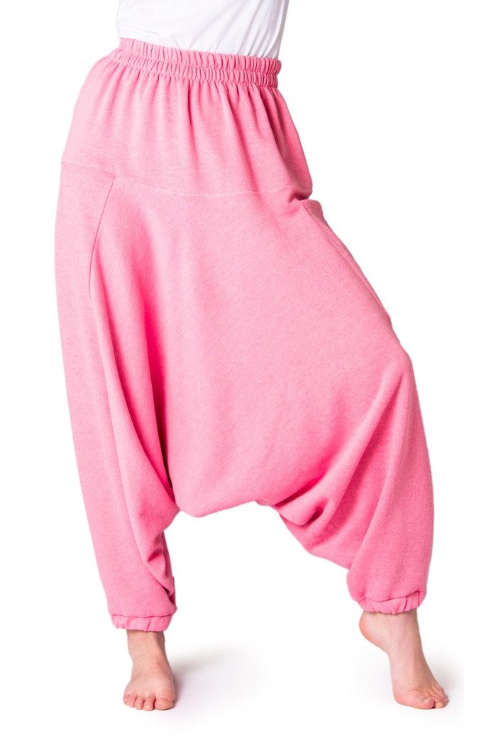 PANASIAM Haremshose Aladinhose als bequeme Chillhose aus Jogginghosen-Stoff für Herbst und Winter warm gefütterte Baumwollhose fürs Sofa oder Homeoffice