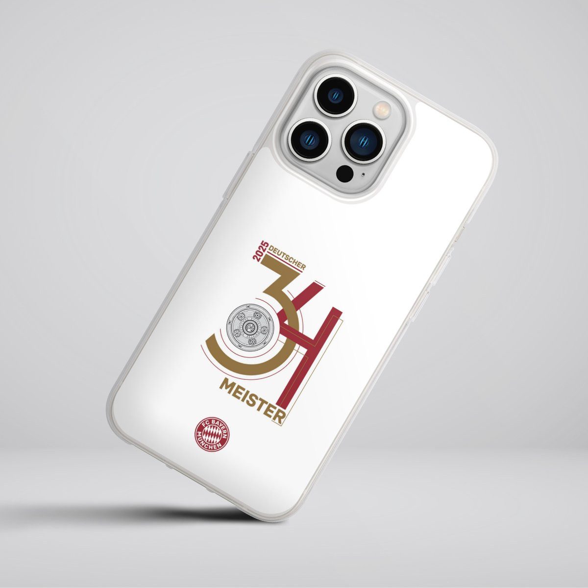 DeinDesign Handyhülle FC Bayern München Meister Offizielles Lizenzprodukt, Apple iPhone 13 Pro Silikon Hülle Bumper Case Handy Schutzhülle