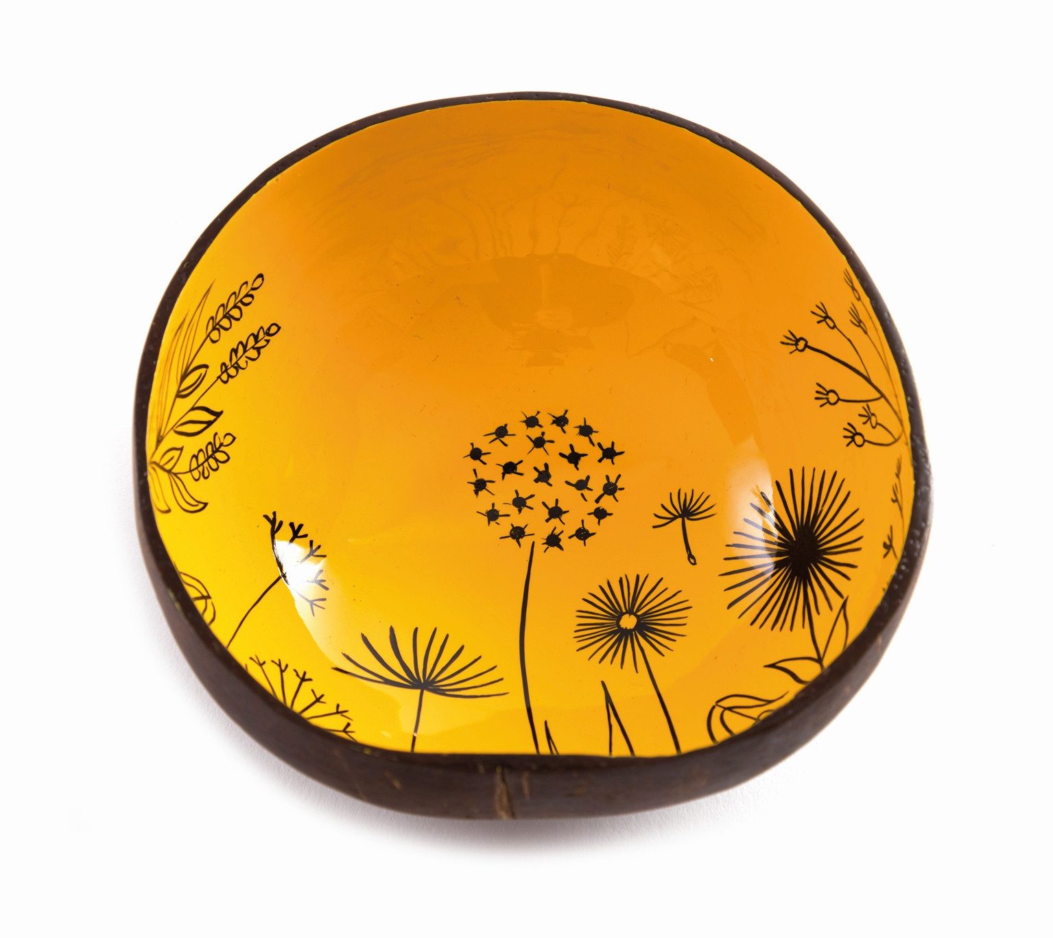 El Puente Schale Kokosnuss-Schale "Blumenfreude", Handmade, Kokos, Handmade