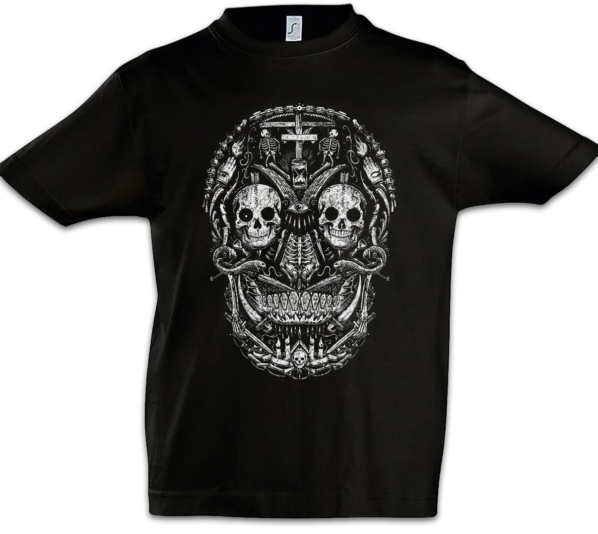 Print-Shirt Mexican Skull I Kinder T-Shirt Schädel Sugar Gang Latino Mexico Tattoo