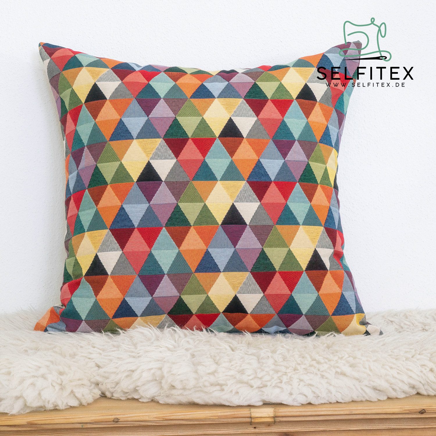 Selfitex Dekokissen Buntes Sofakissen 60x60 incl. Füllkissen, Luxus Sofakissen, für Sofa, Couch, Bett oder als Polster jeglicher Art