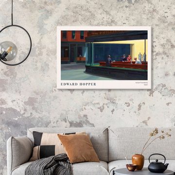 Posterlounge Leinwandbild Edward Hopper, Nachtschwärmer, 1942, Wohnzimmer Modern Malerei