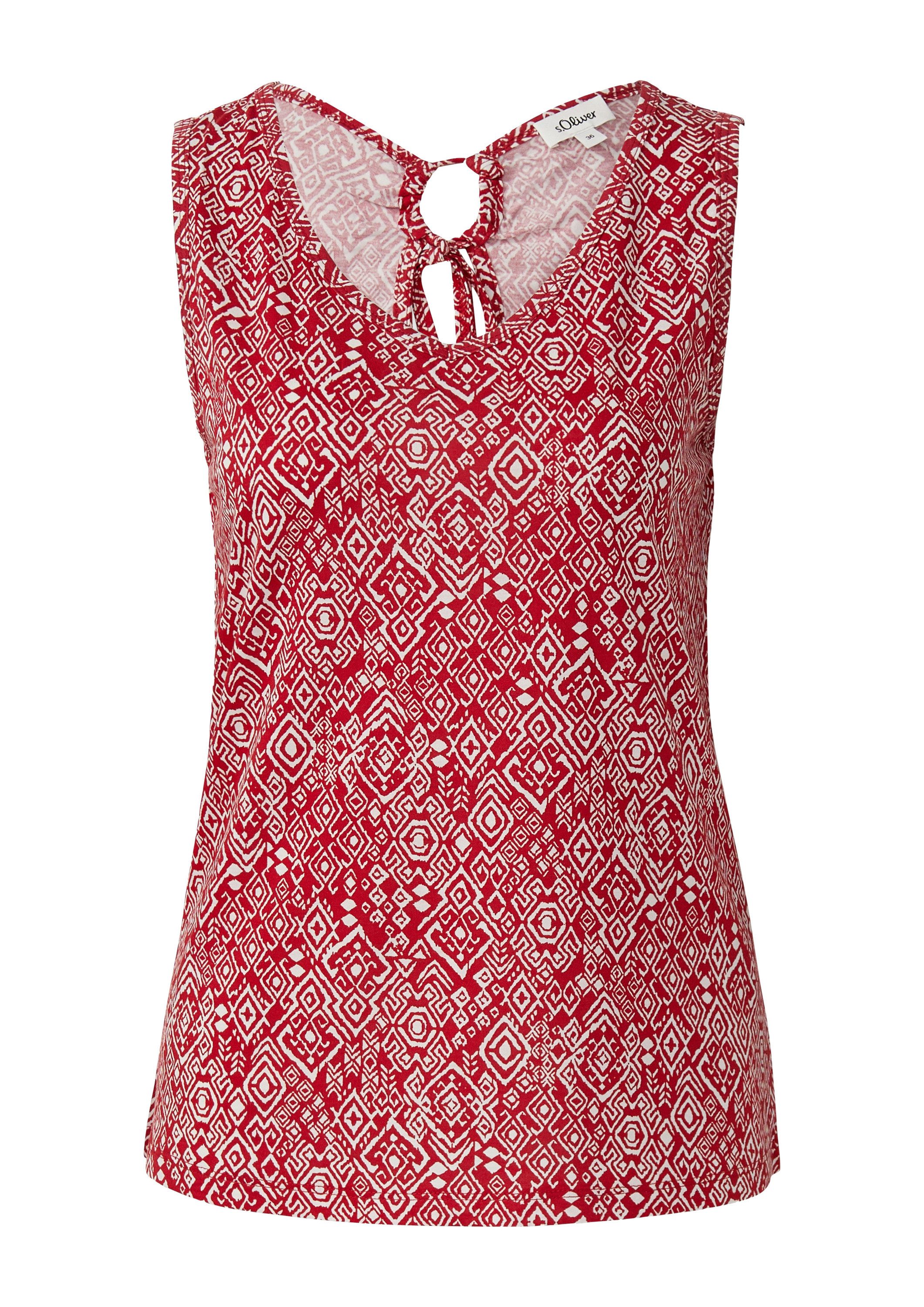 s.Oliver Muscleshirt T-Shirt Jersey-Top mit Cut-out und Schleife günstig online kaufen