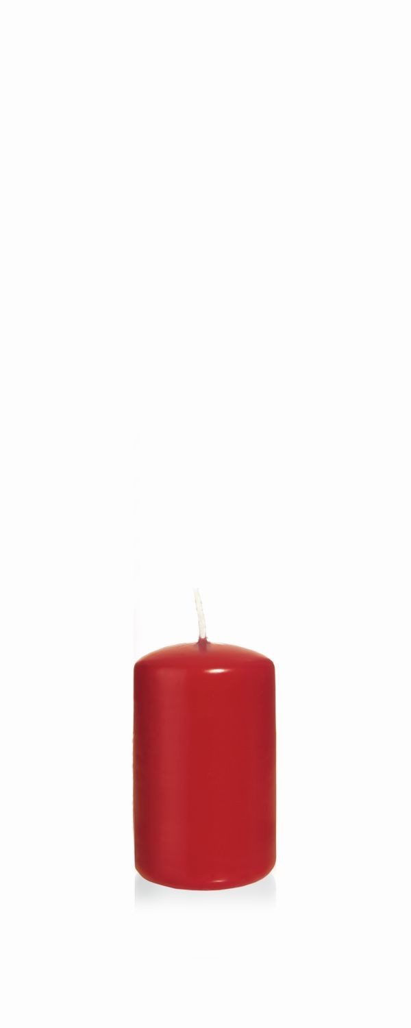 INNA-Glas Stumpenkerze Blockkerze MAEVA, rot, 6cm, Ø4cm, 9h - Made in Germany