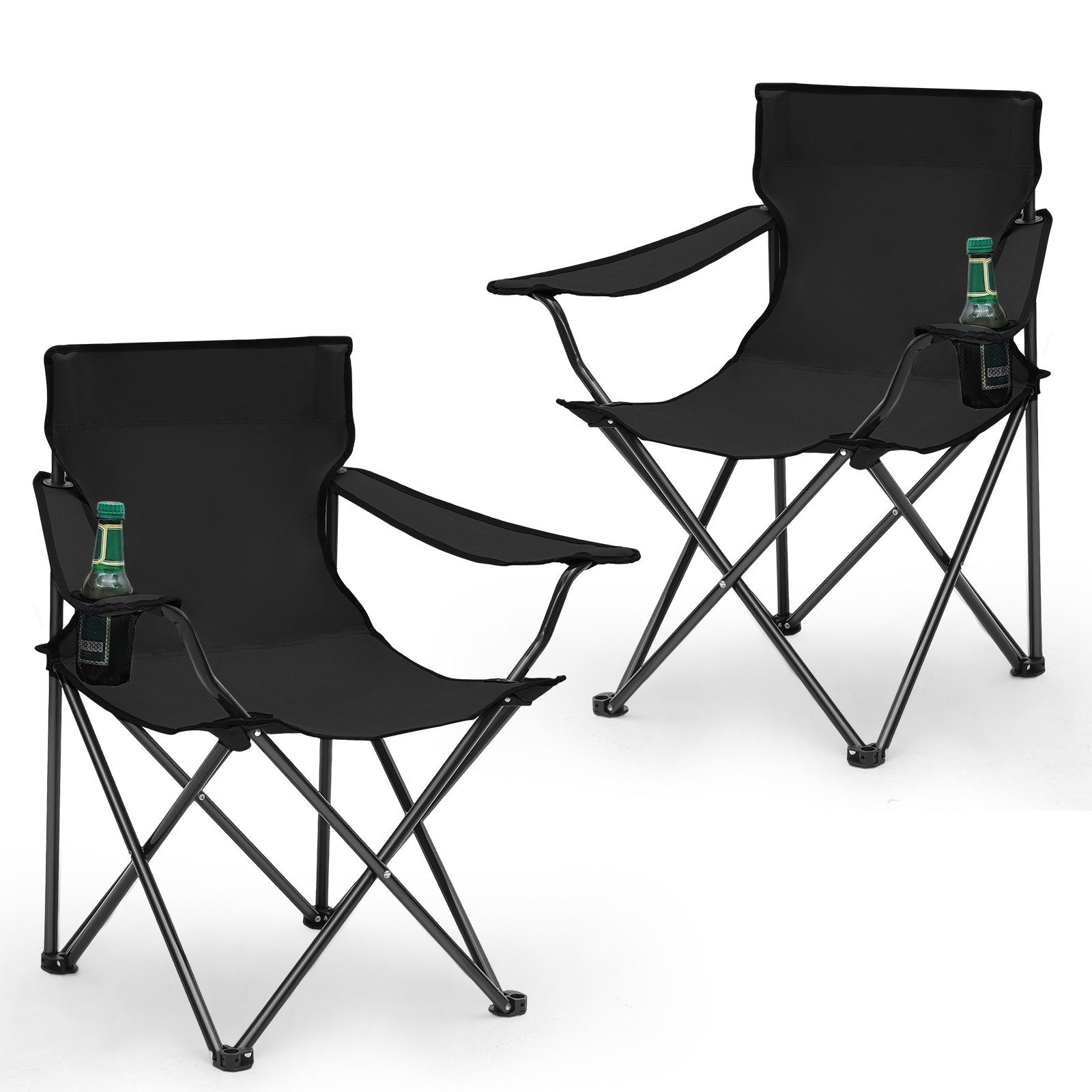 SUNULA Campingstuhl Faltbar Anglerstuhl Ultraleicht Faltstuhl Camping Klappstuhl (2 St), mit Getränkehalter, mit Tragetasche, bis max. 100 kg