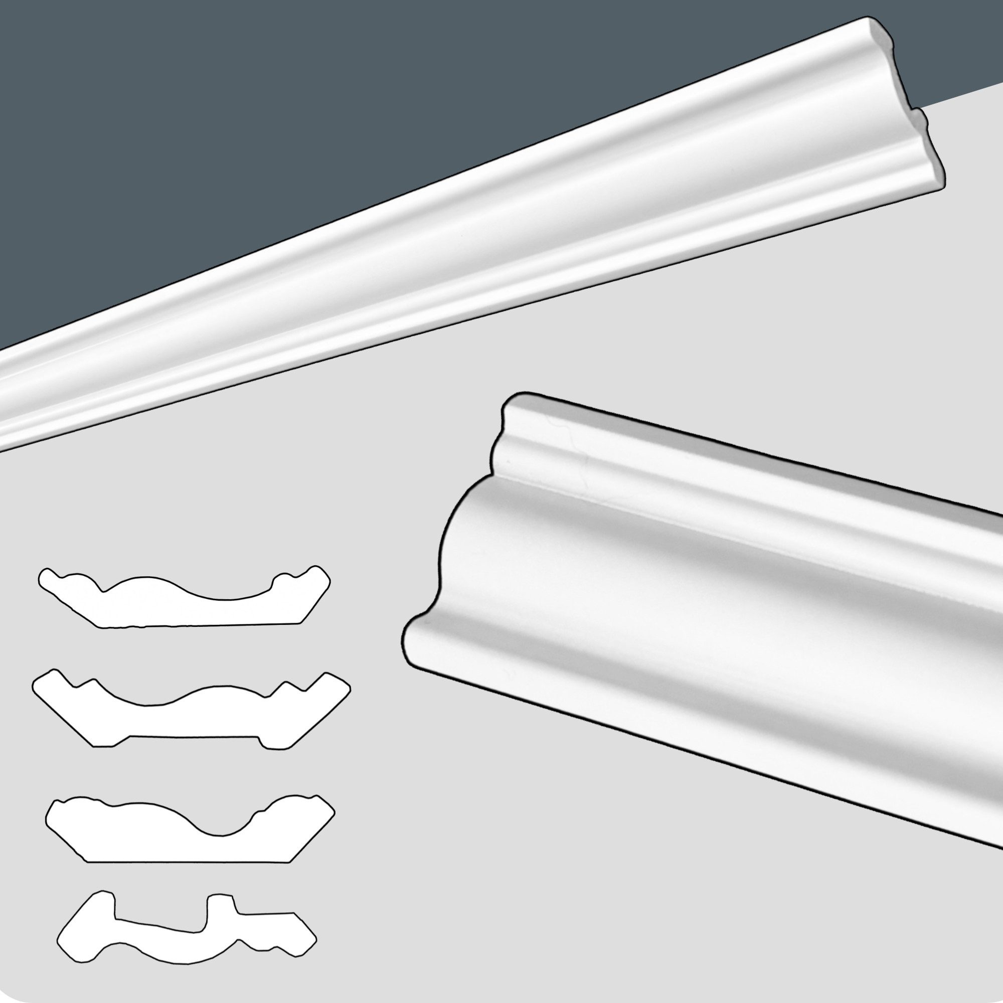 IKHEMalarka Deckenleiste 100 cm – Zierleisten - dekorative Stuckleisten für günstig online kaufen