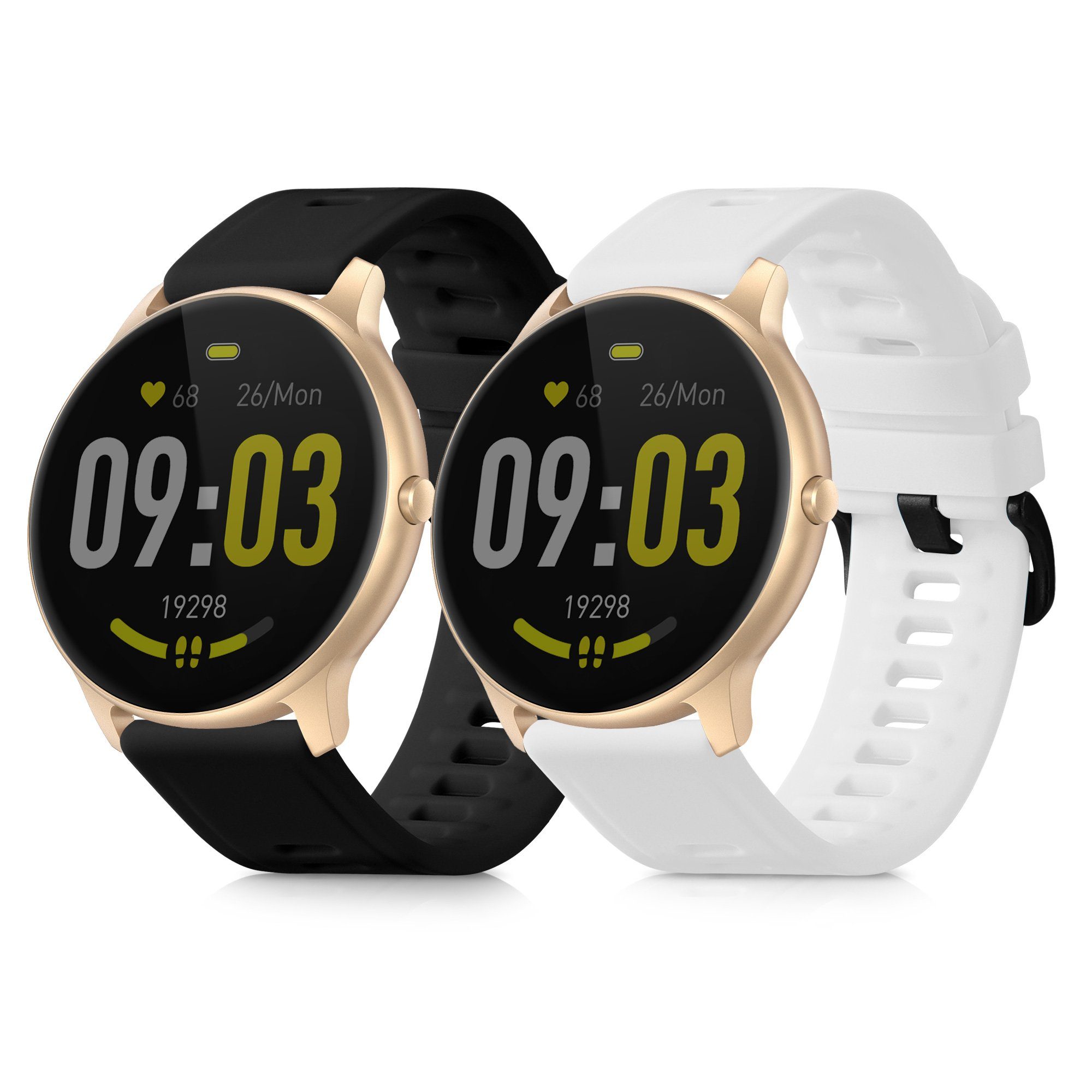 kwmobile 2x Uhrenarmband für AGPTEK LW11 Armband Smartwatch, 2-tlg., Fitnesstracker Band Set aus TPU Silikon - Ersatzarmband Smartwatch