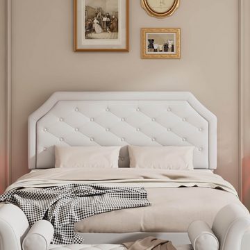BlingBin Polsterbett 140 x 200 cm - Doppelbett Bett mit Lattenrost (1er Set, 1-tlg., Bett Ohne Matratzen), mit Holz Lattenroste und Mittelfuß