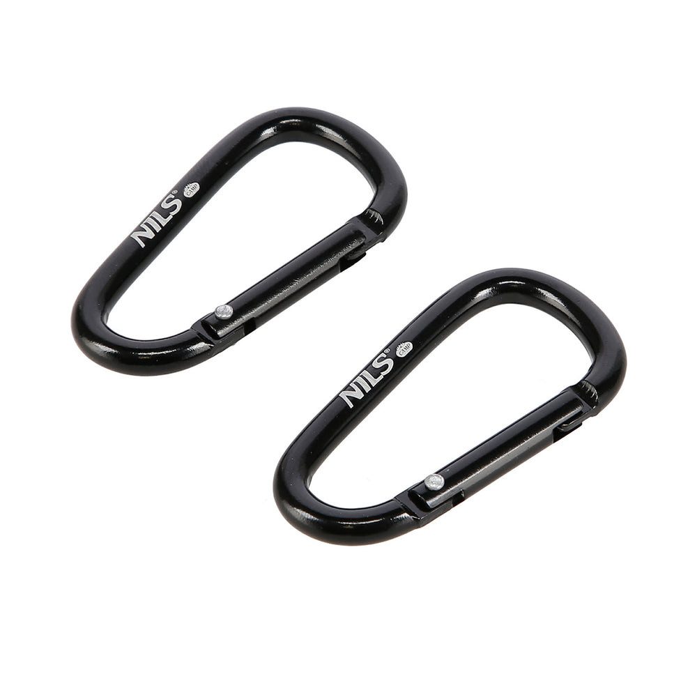 NILS CAMP Karabiner Karabinerhaken Aluminium 2er-Set, (Spar-Set, 2 St., 5,8 x 3 cm leicht), eloxiertes Aluminium, leicht, 3 kg Tragkraft