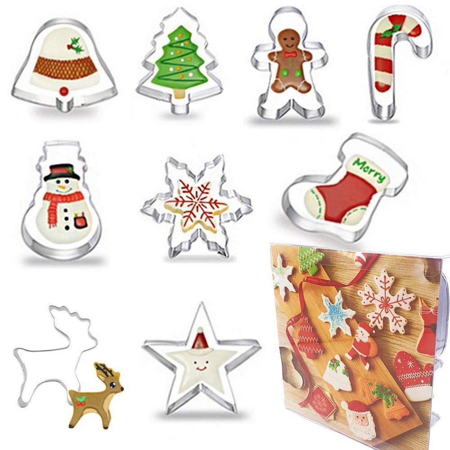LuxusKollektion Ausstechform Ausstechformen Weihnachten Edelstahl 9tlg, Metall, (9-St)