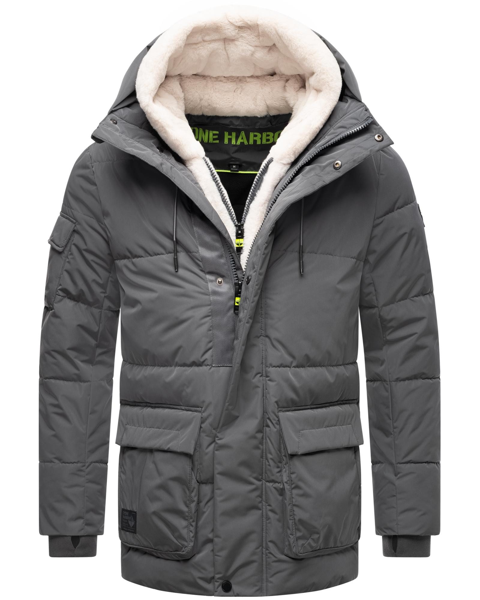 Stone Harbour Winterjacke Lauroo XX urbane Herren Steppjacke mit kuscheligem Teddyfleece