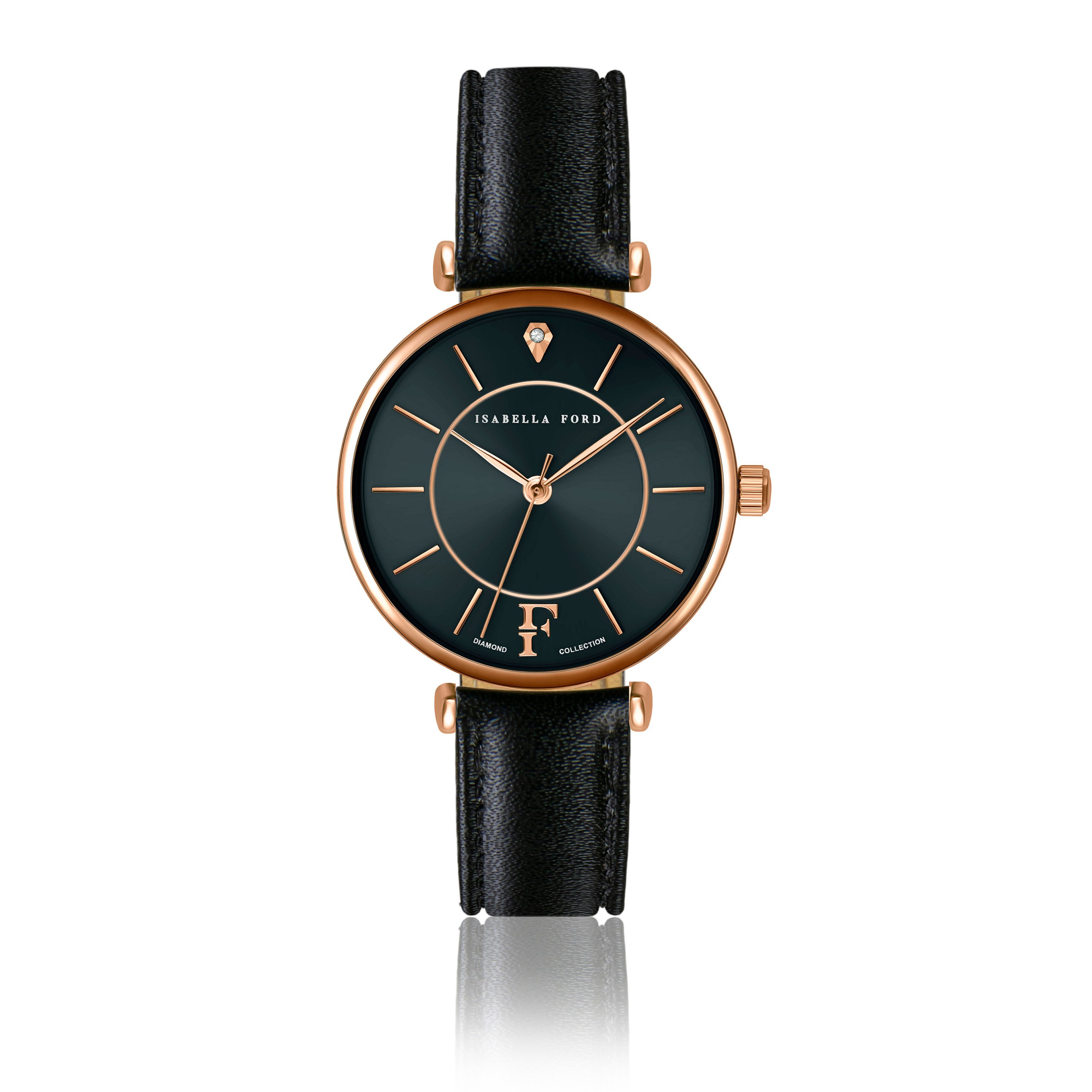 ISABELLA FORD Quarzuhr FB8-S014R Portia Black Leather