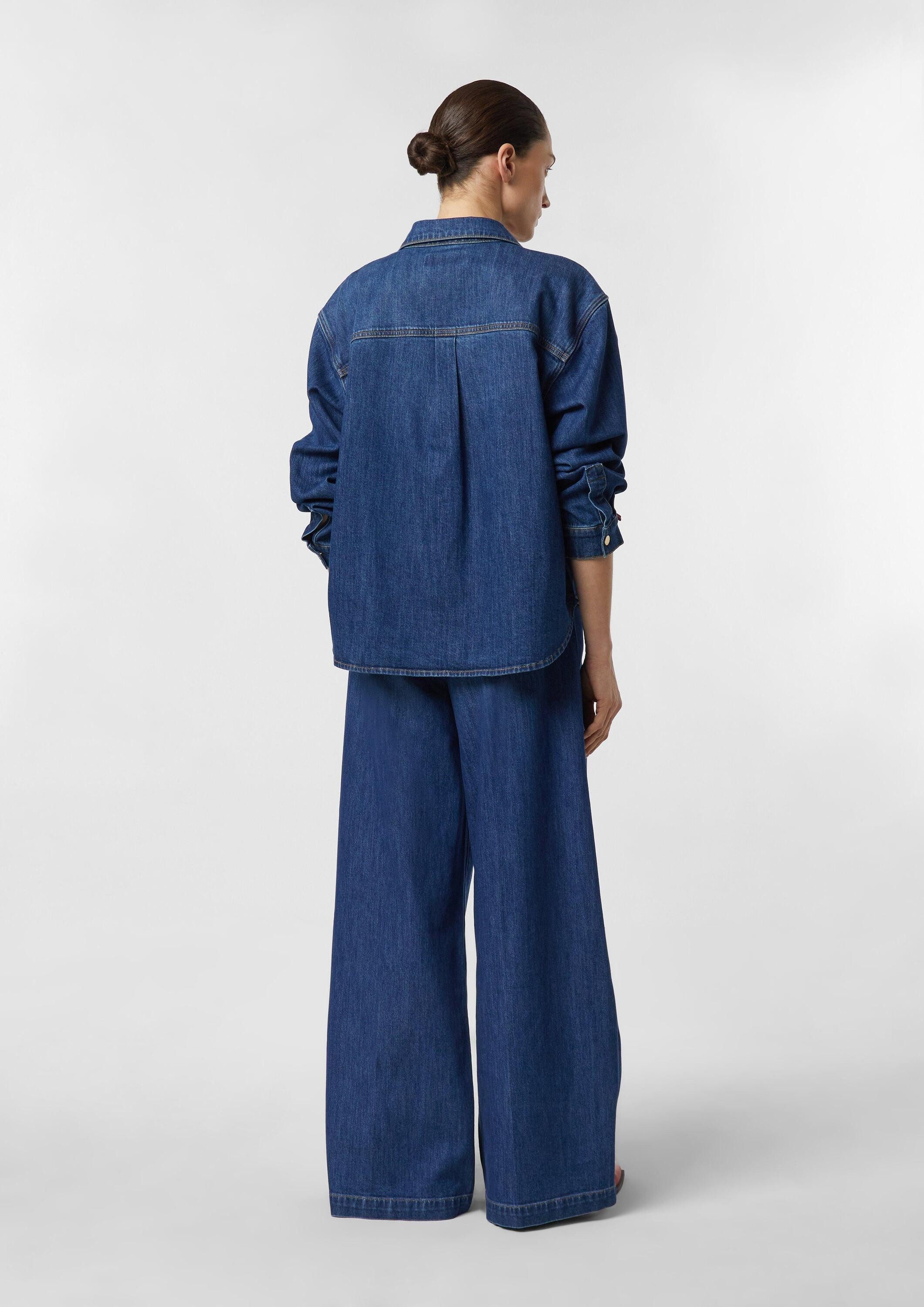 comma Hemdjacke Bluse Denim Overshirt im Loose Fit