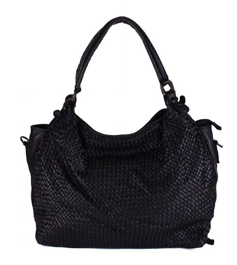 BZNA Handtasche Lea Italy Designer Damen Schultertasche Tasche Leder, Geflo günstig online kaufen