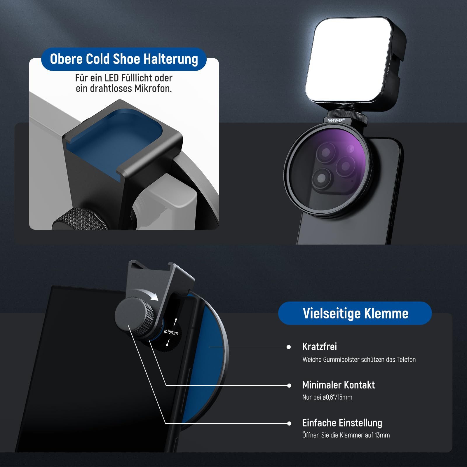 Neewer NW SERIES S 67mm CPL Filter für iPhone & Galaxy Smartphones Polfilter (Reflexionen reduziert und die Farbsättigung erhöht) – Bild 5 von 5