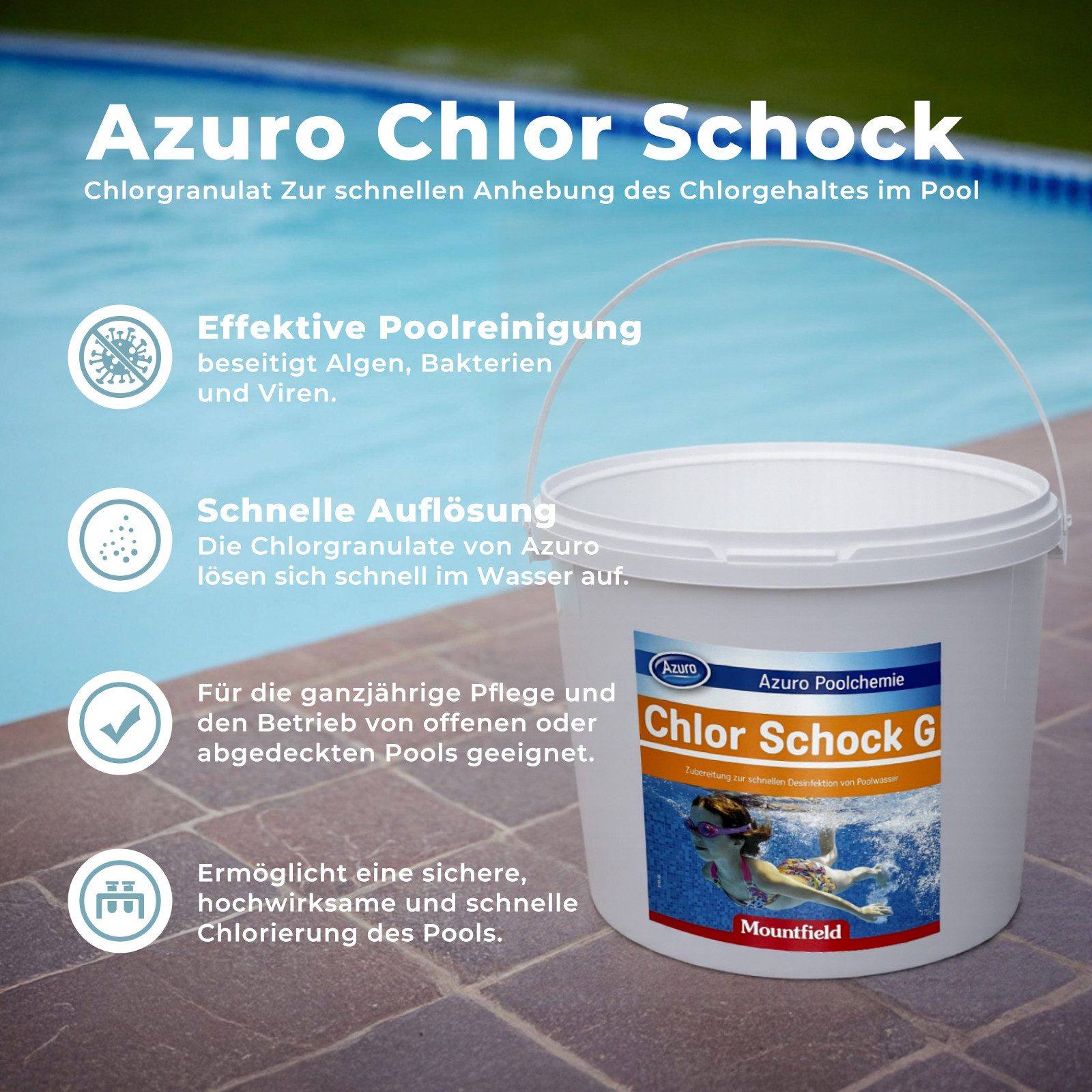 Azuro Chlorgranulat Chlor Schock Granulat-56% Aktives günstig online kaufen